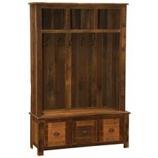  Barnwood Entry Locker Unit Hall Tree  Fireside Lodge 