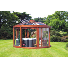  Balneo Pavilion 14 Ft. W x 14 Ft. D Wood Permanent Gazebo  Exaco 