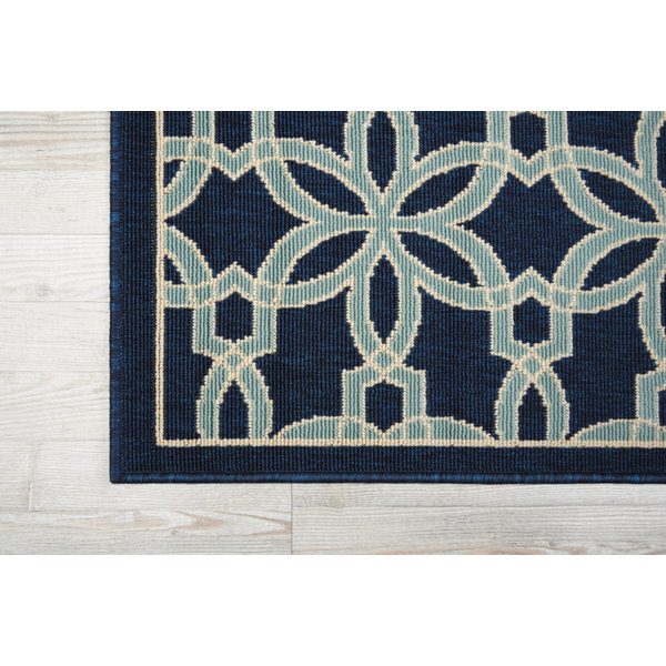 Katy Navy & Ivory Indoor/Outdoor Area Rug & Reviews Joss & Main