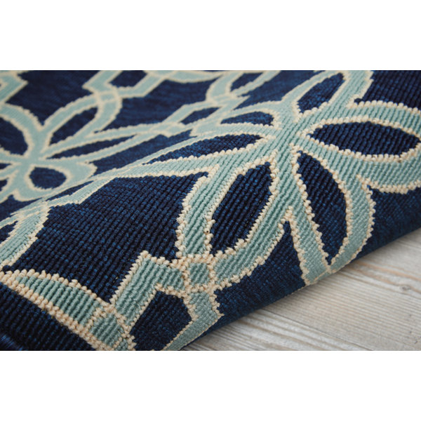 Katy Navy & Ivory Indoor/Outdoor Area Rug & Reviews Joss & Main