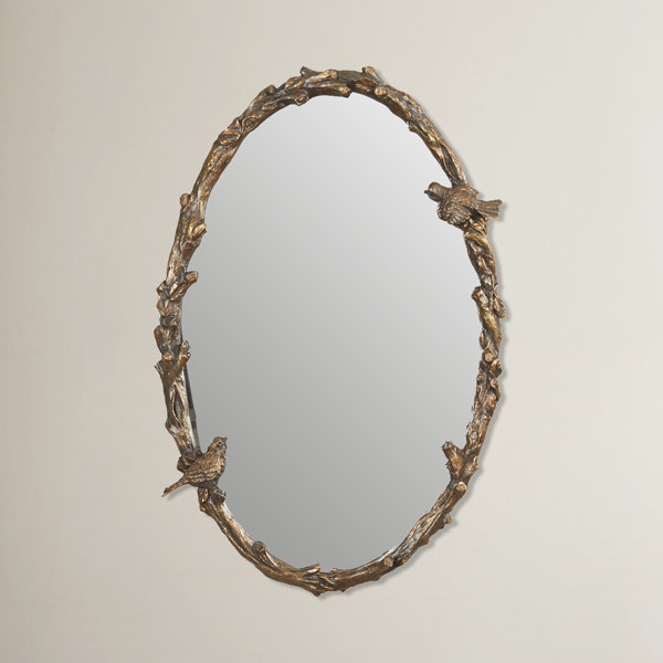 One Allium Way Eliana Oval Mirror in Antique Gold Leaf & Reviews
