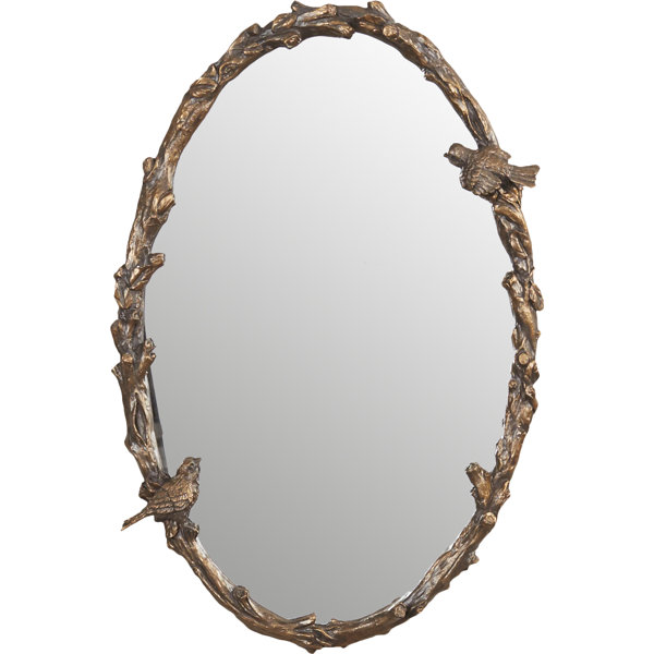 One Allium Way Eliana Oval Mirror in Antique Gold Leaf & Reviews