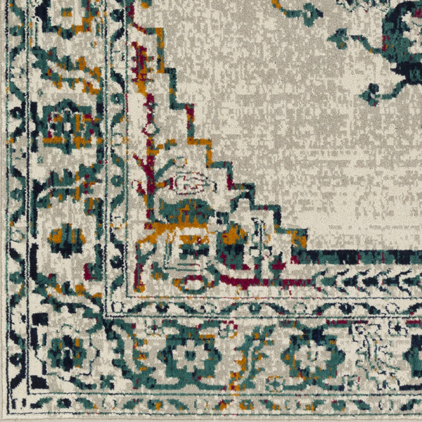 Quincy Beige/Green Area Rug Joss & Main