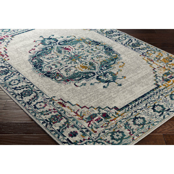 Quincy Beige/Green Area Rug Joss & Main