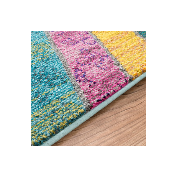 Brisbane Pink/Green/Yellow Area Rug & Reviews Joss & Main