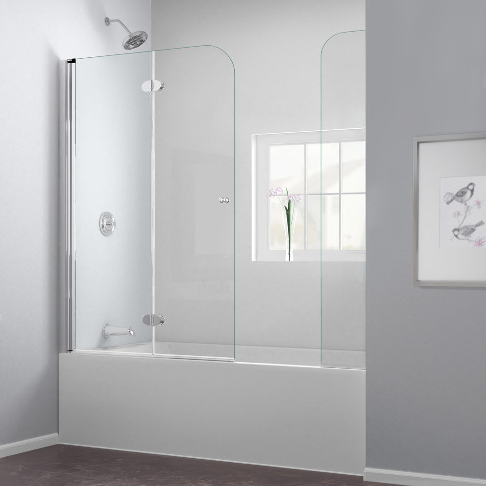Shower Bathtub Doors You Ll Love Wayfair Aqua Fold 60 X 58 Folding Tub Door