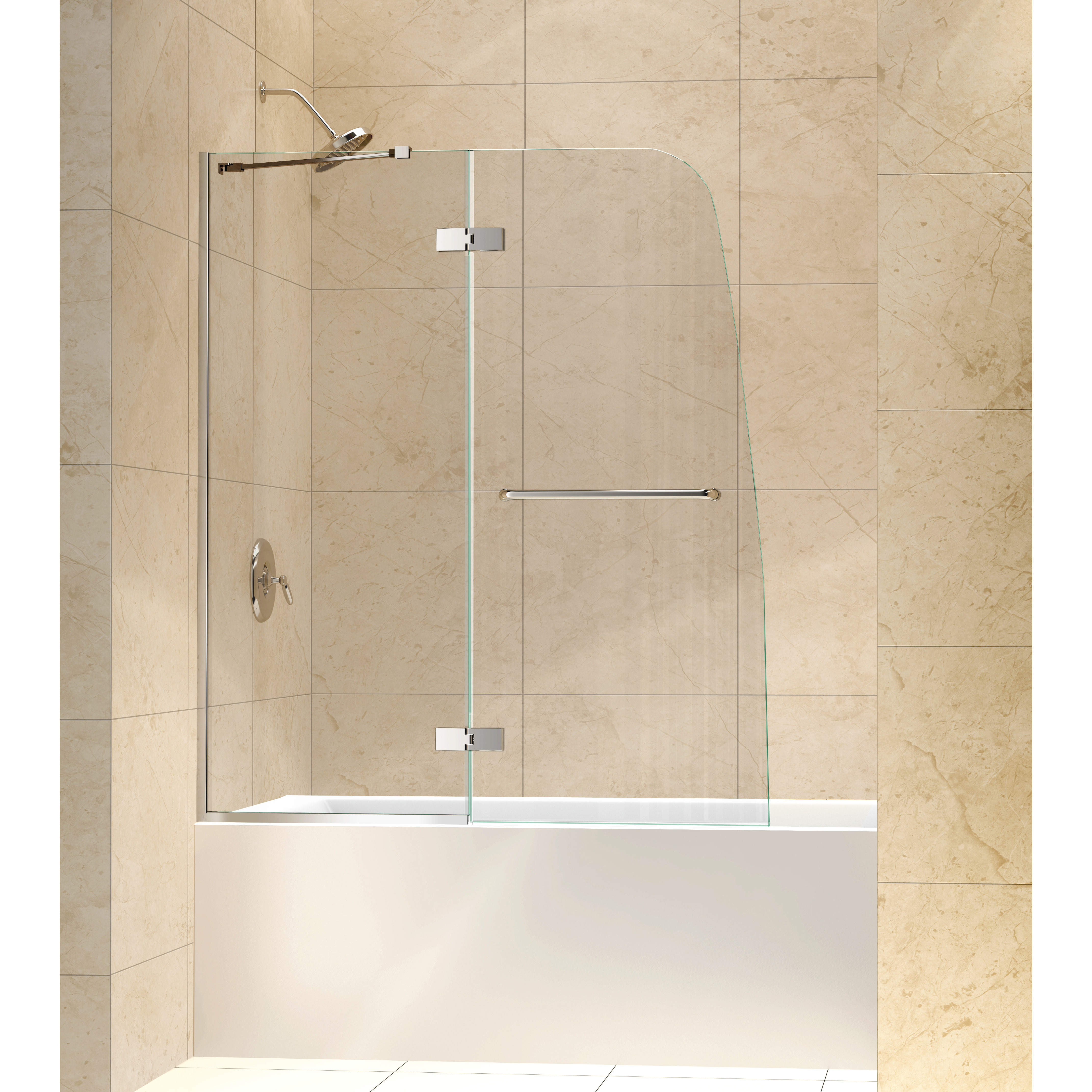 Dreamline Aqua Ultra 48 X 58 Hinged Frameless Tub Door Reviews Hinged Frameless Tub Door Dreamline Aqua Ultra 48 Quot X 58