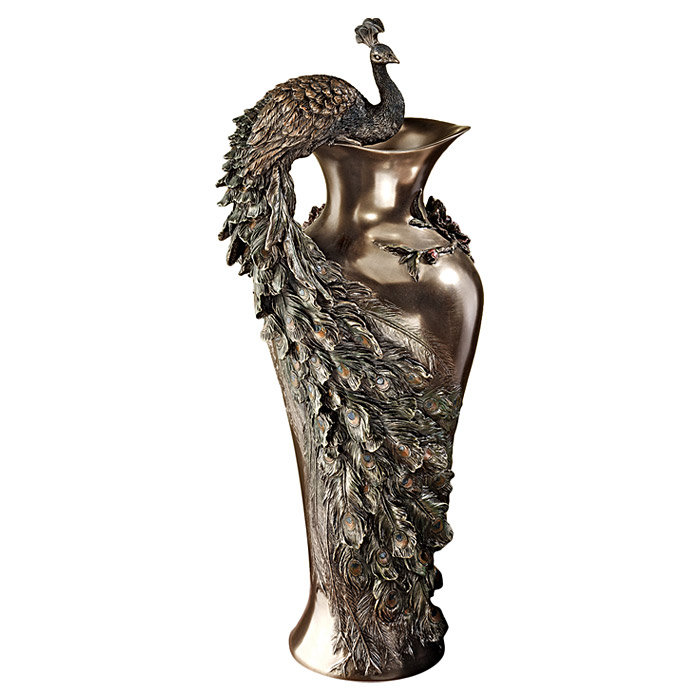 Design Toscano Peacock Centerpiece Sculptural Vase & Reviews Wayfair