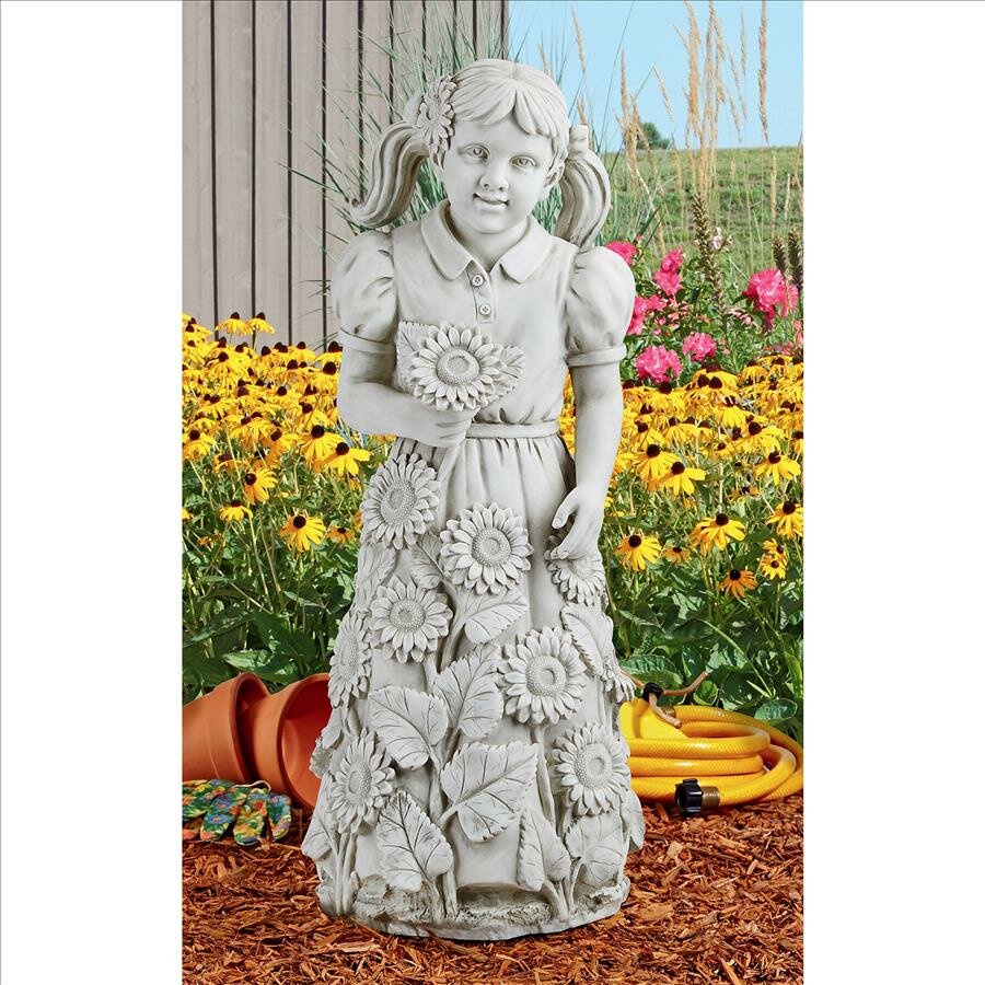 Design Toscano Savannah's Sunflowers Little Girl Garden Statue  interior decorating ideas, interior decor and design, interior design inspiration, interior decor room, interior design, and interior decor images Little Girl Garden Statue 900 x 900