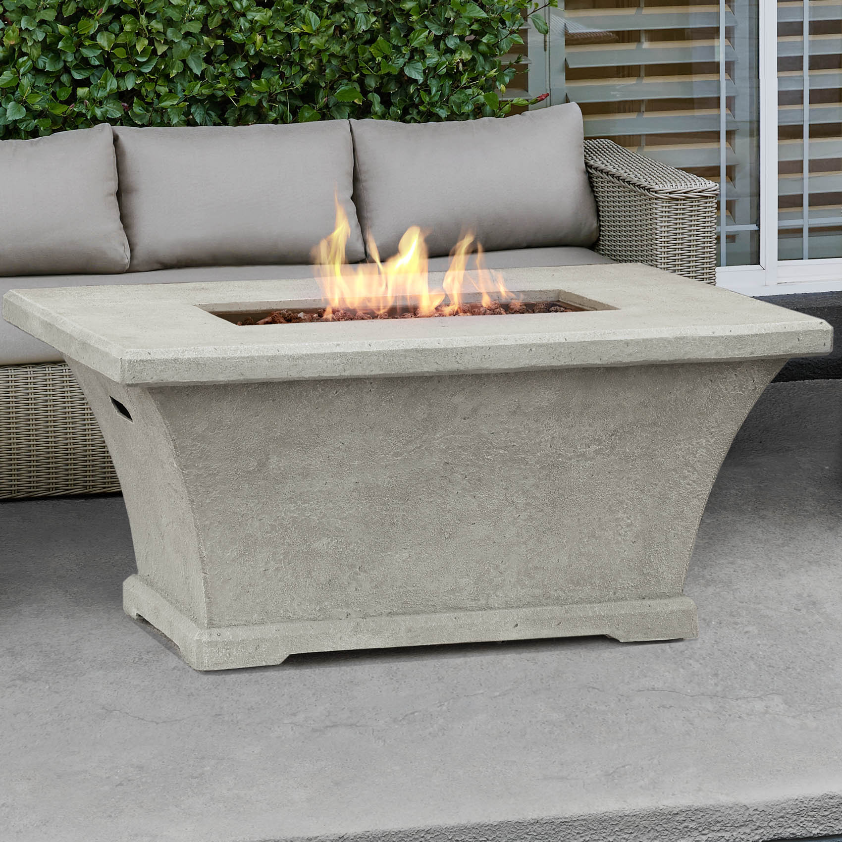 Real Flame Monaco Rectangle Propane Fire Pit Table And Reviews Wayfair 