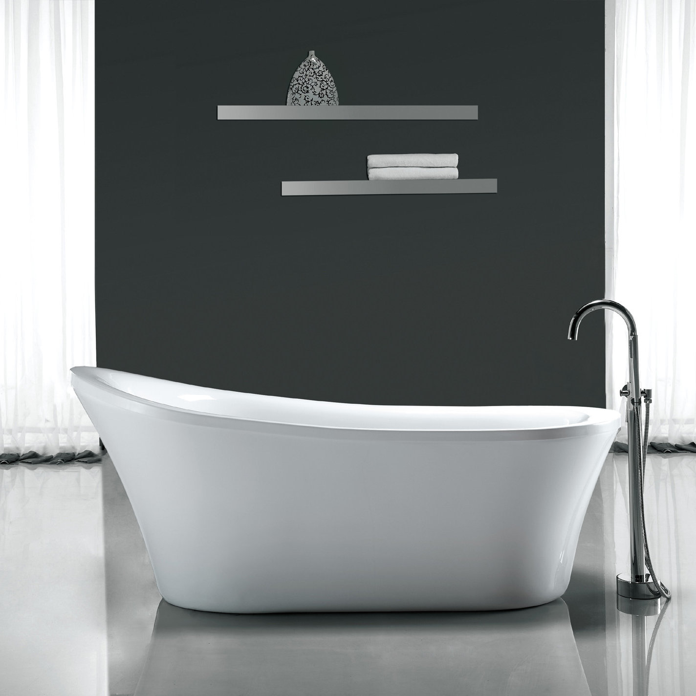 Ove Decors Rachel 70 X 34 Freestanding Acrylic Slipper Bathtub Ove Decors Rachel 70 Quot X 34 Freestanding Acrylic Slipper Bathtub