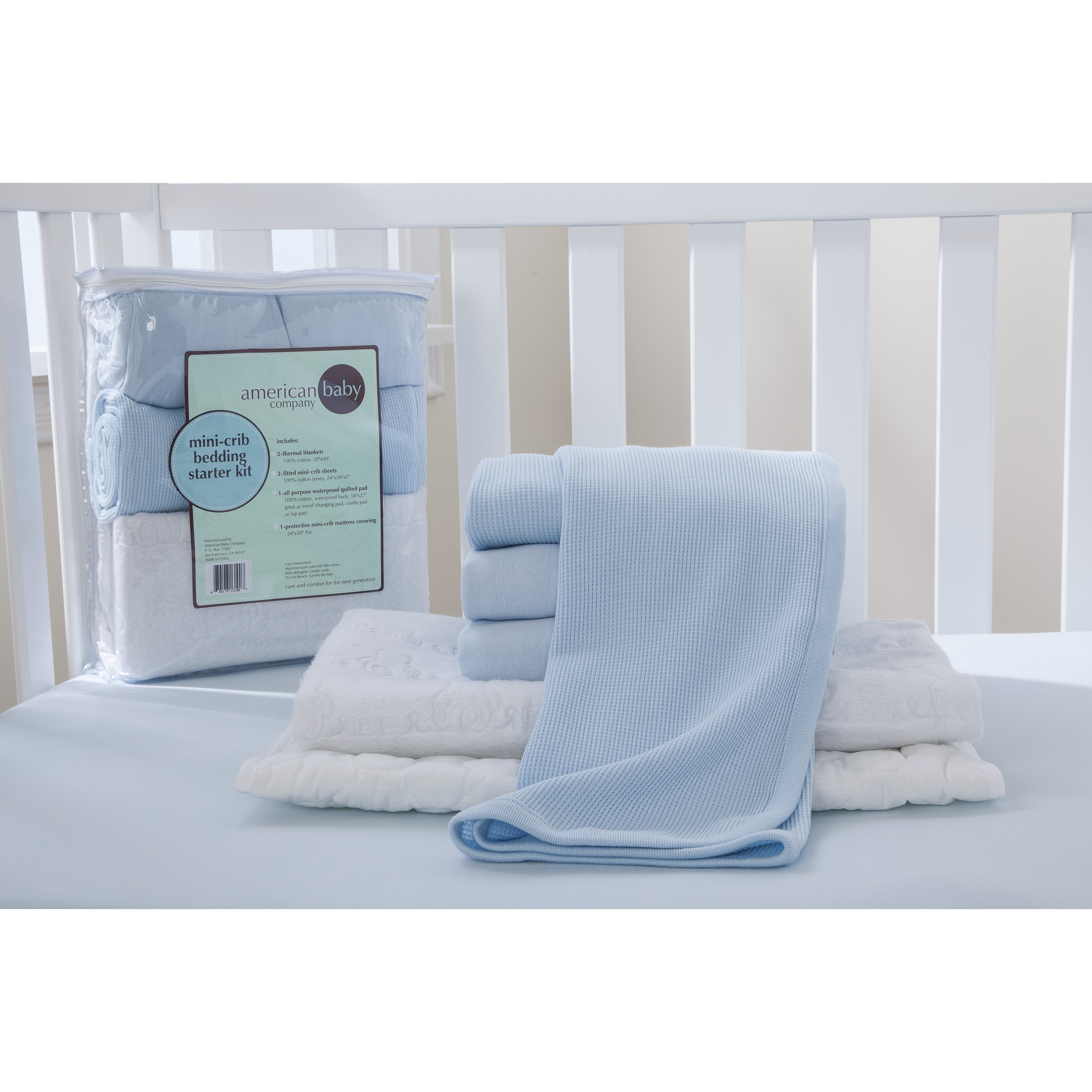 American Baby Company Portable Mini Starter 6 Piece Crib Bedding Set