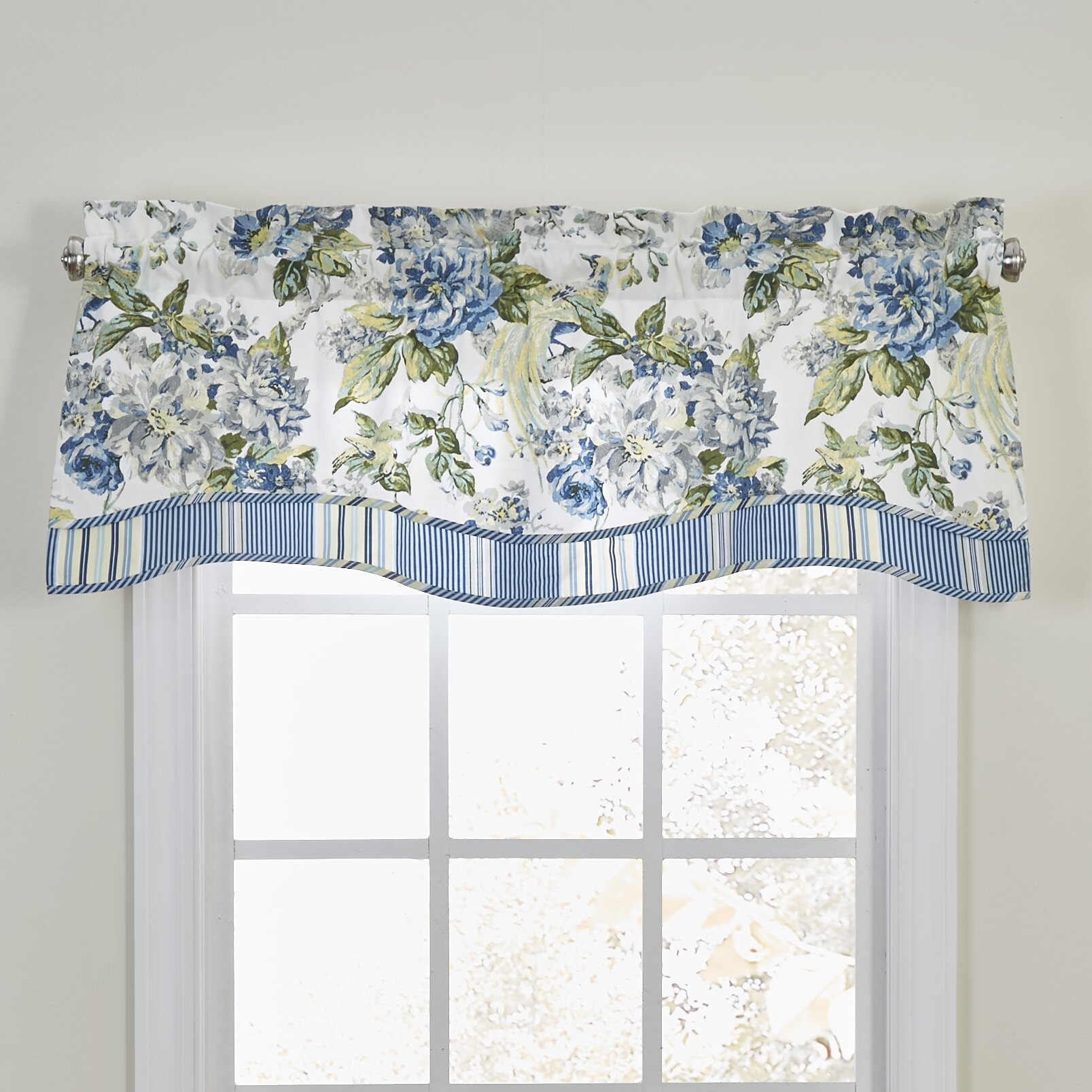 Waverly Floral Engagement Curtain Valance Reviews Wayfair   Waverly Floral Engagement Curtain Valance 