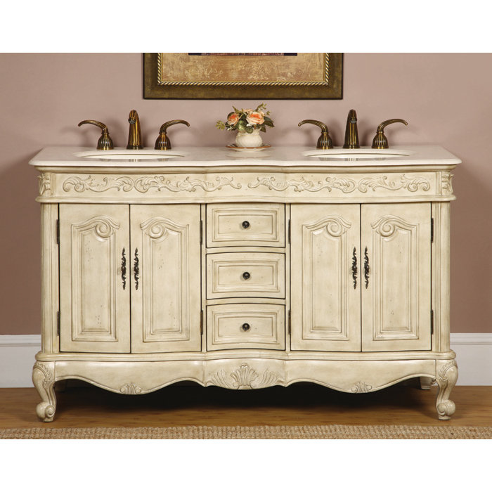 Silkroad Exclusive Andrea 58 Double Bathroom Vanity Set Reviews Silkroad Exclusive Andrea 58 Quot Double Bathroom Vanity Set