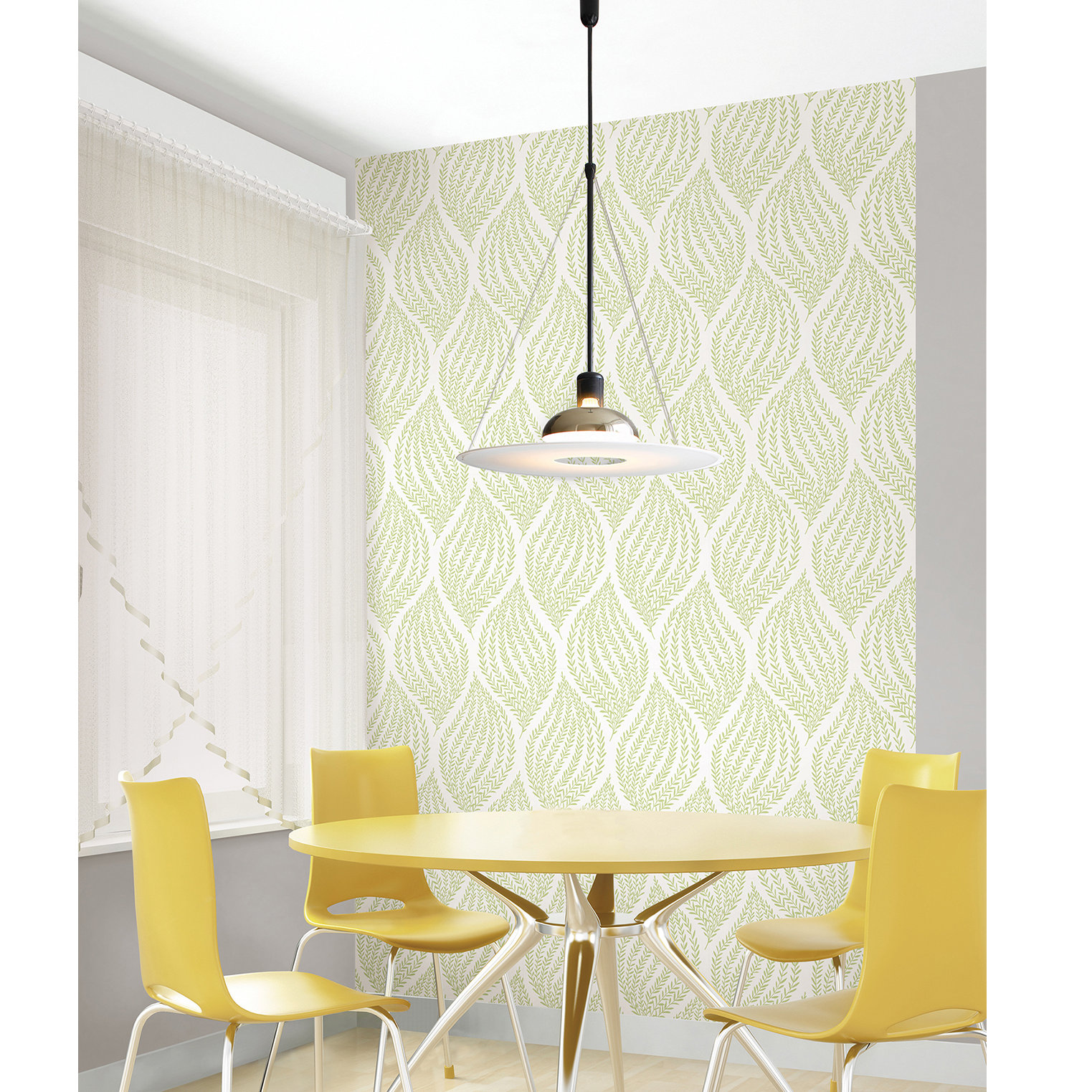 WallPops! Nu 18' x 20.5" Fern Lime Green Peel and Stick Wallpaper Wayfair