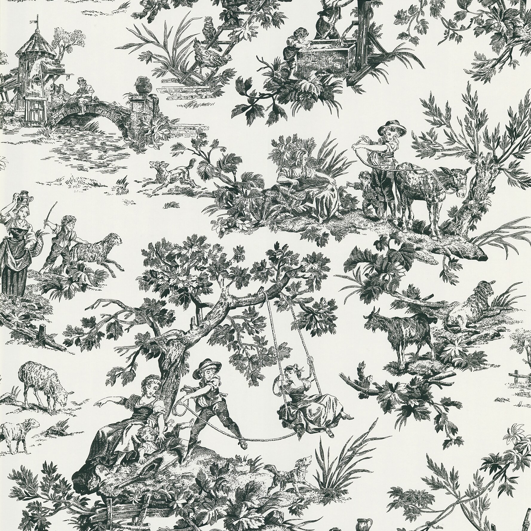 Brewster Home Fashions Ink Toile Wallpaper 283 46918 Bzh4379