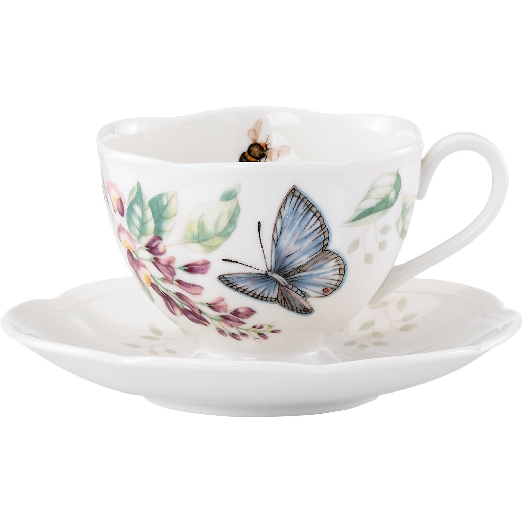 Lenox Butterfly Meadow 8 Oz. Butterfly Cup and Saucer & Reviews ... - Lenox Butterfly Meadow 8 Oz. Butterfly Cup and Saucer