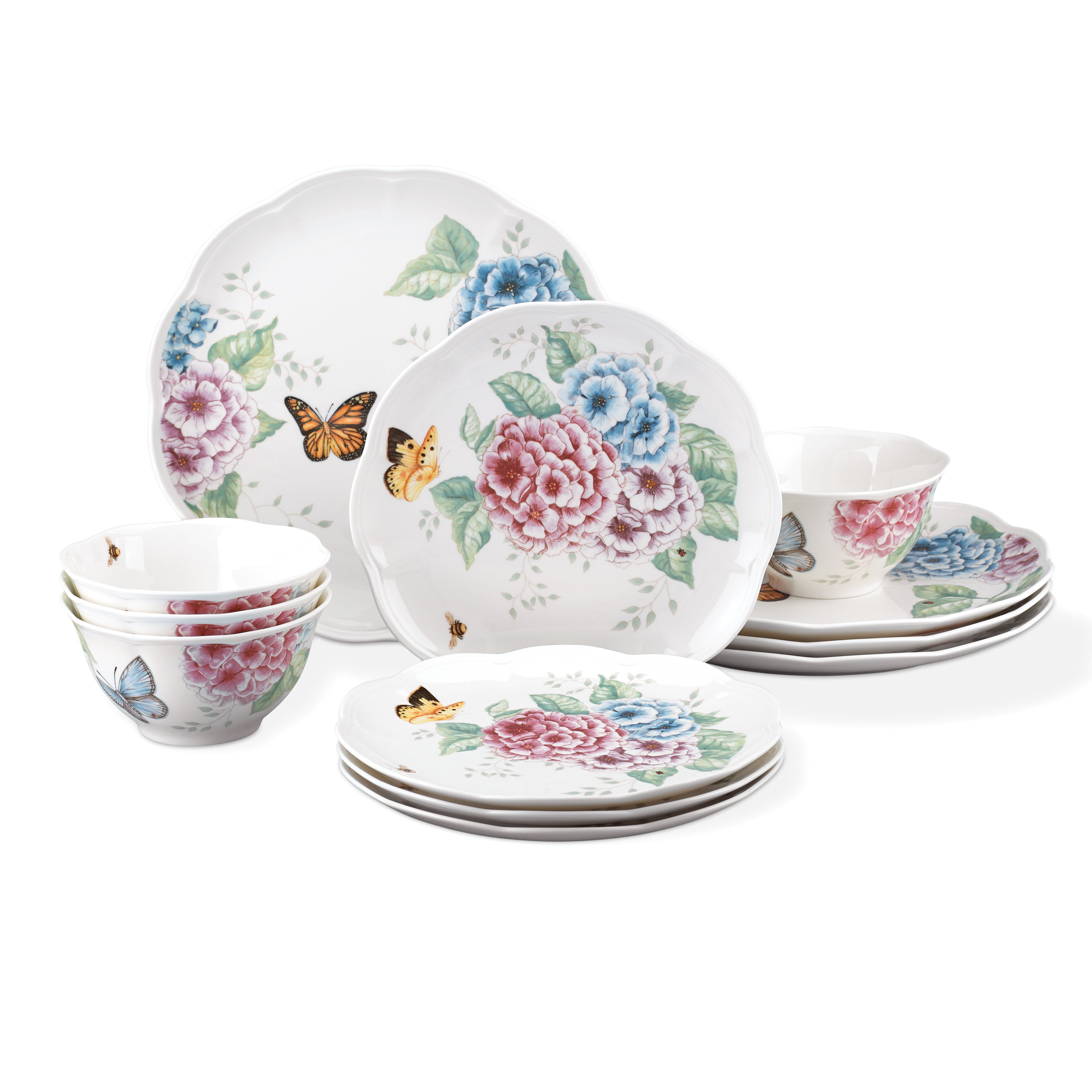 Lenox Butterfly Meadow Hydrangea 12 Piece Dinnerware Set & Reviews ... - Lenox Butterfly Meadow Hydrangea 12 Piece Dinnerware Set