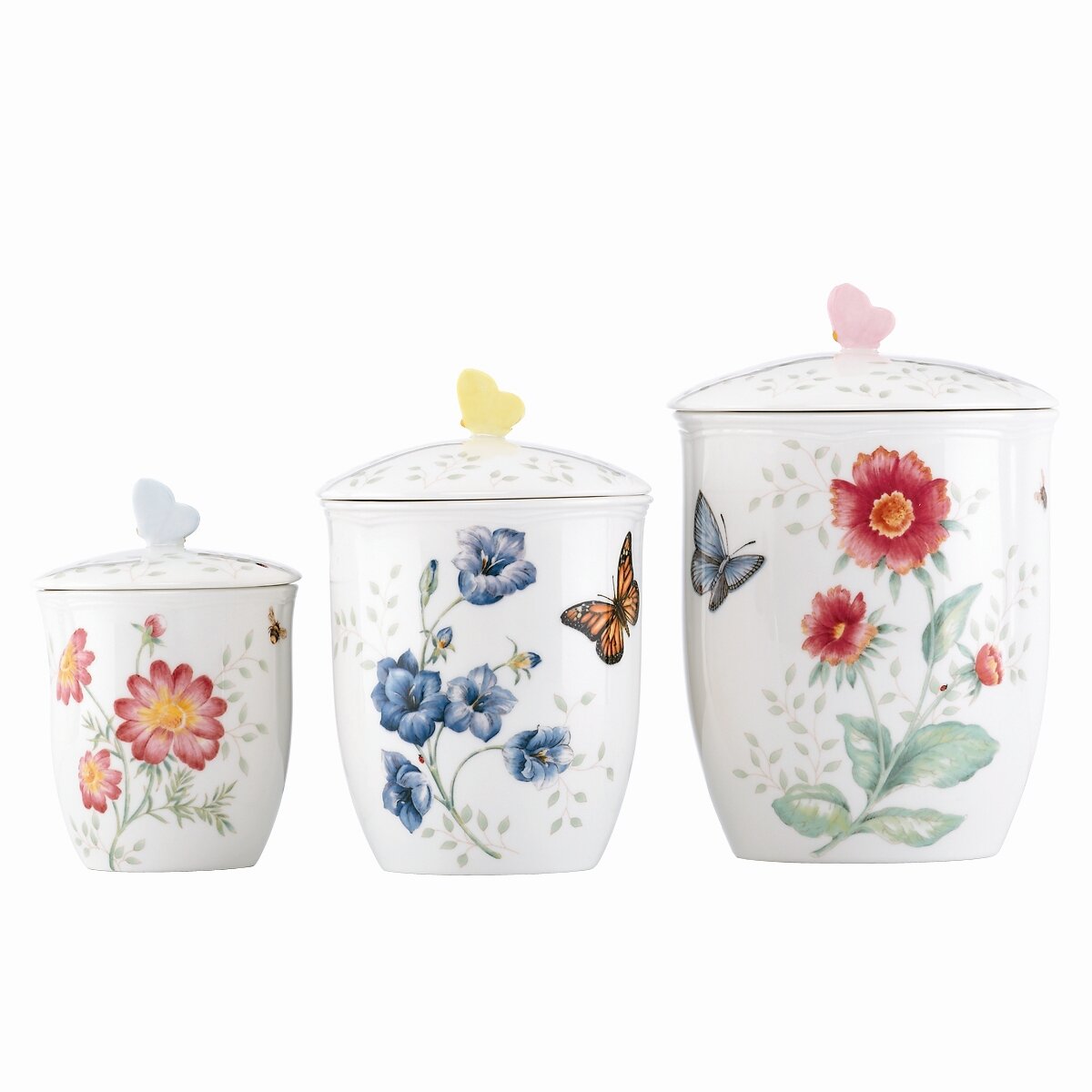 Lenox Butterfly Meadow 3 Piece Storage Jar Set & Reviews | Wayfair - Lenox Butterfly Meadow 3 Piece Storage Jar Set