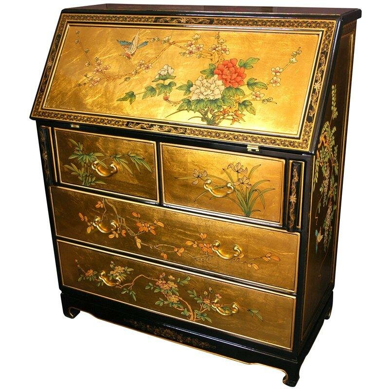  Oriental Furniture Chinese Secretary Desk Reviews Wayfair