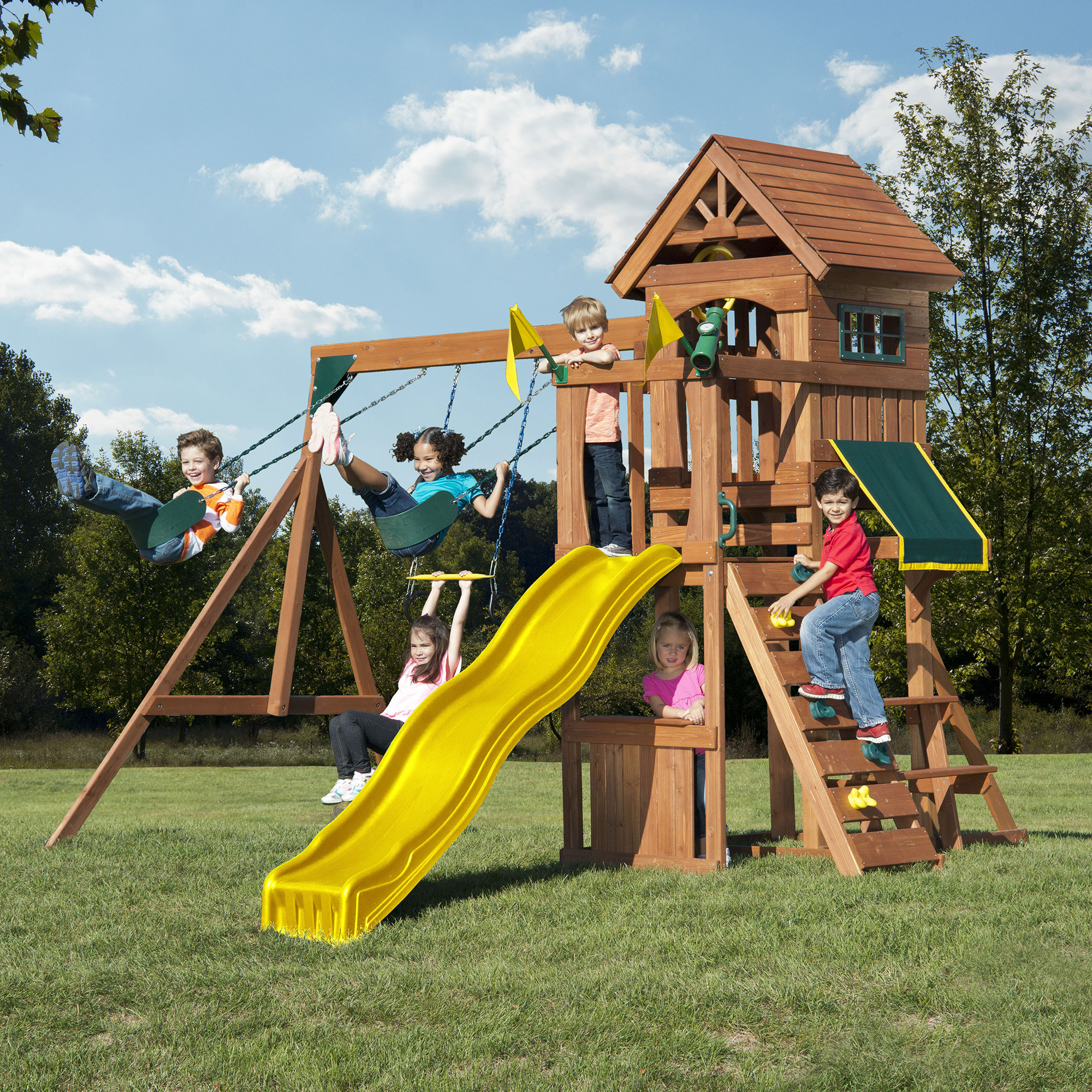 SwingnSlide Jamboree Fort Play Swing Set & Reviews Wayfair