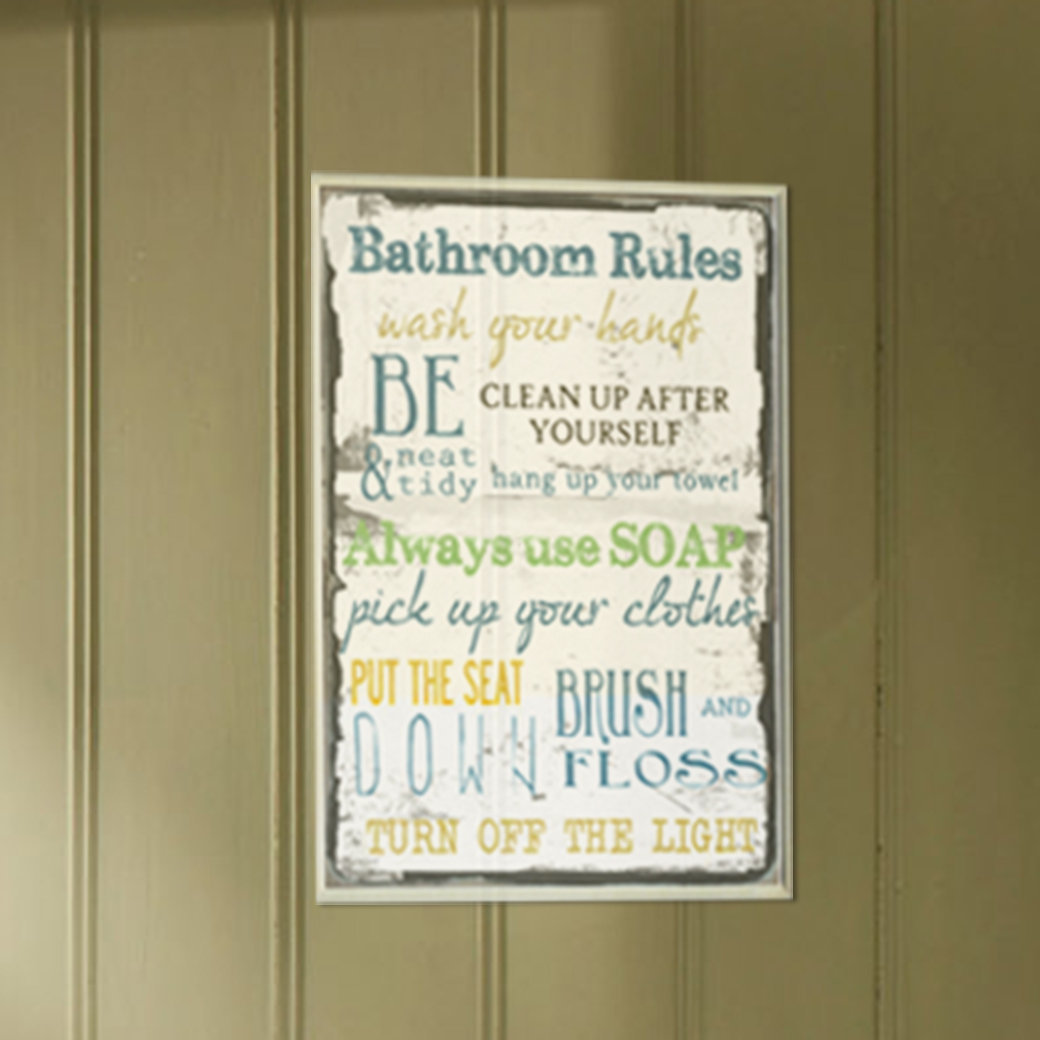 Stupell Industries Bathroom Tall Rectangle Textual Art Wall Plaque ...