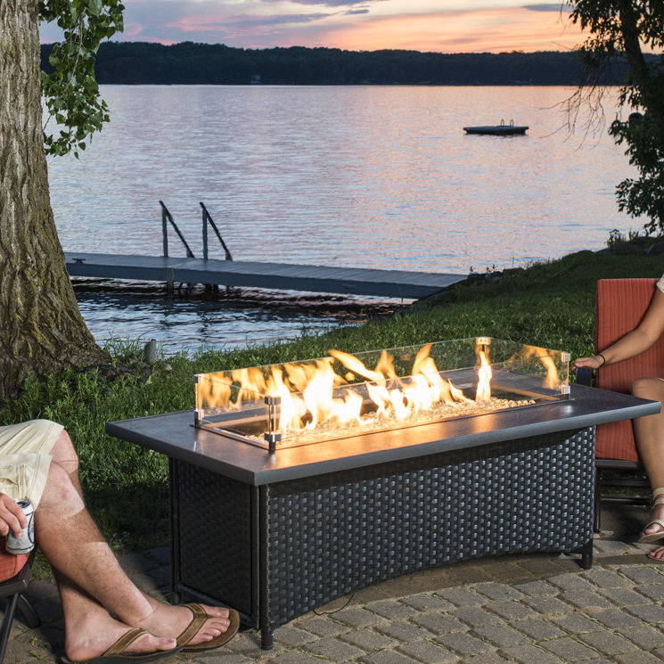 The Outdoor GreatRoom Company Montego Crystal Fire Pit Coffee Table
