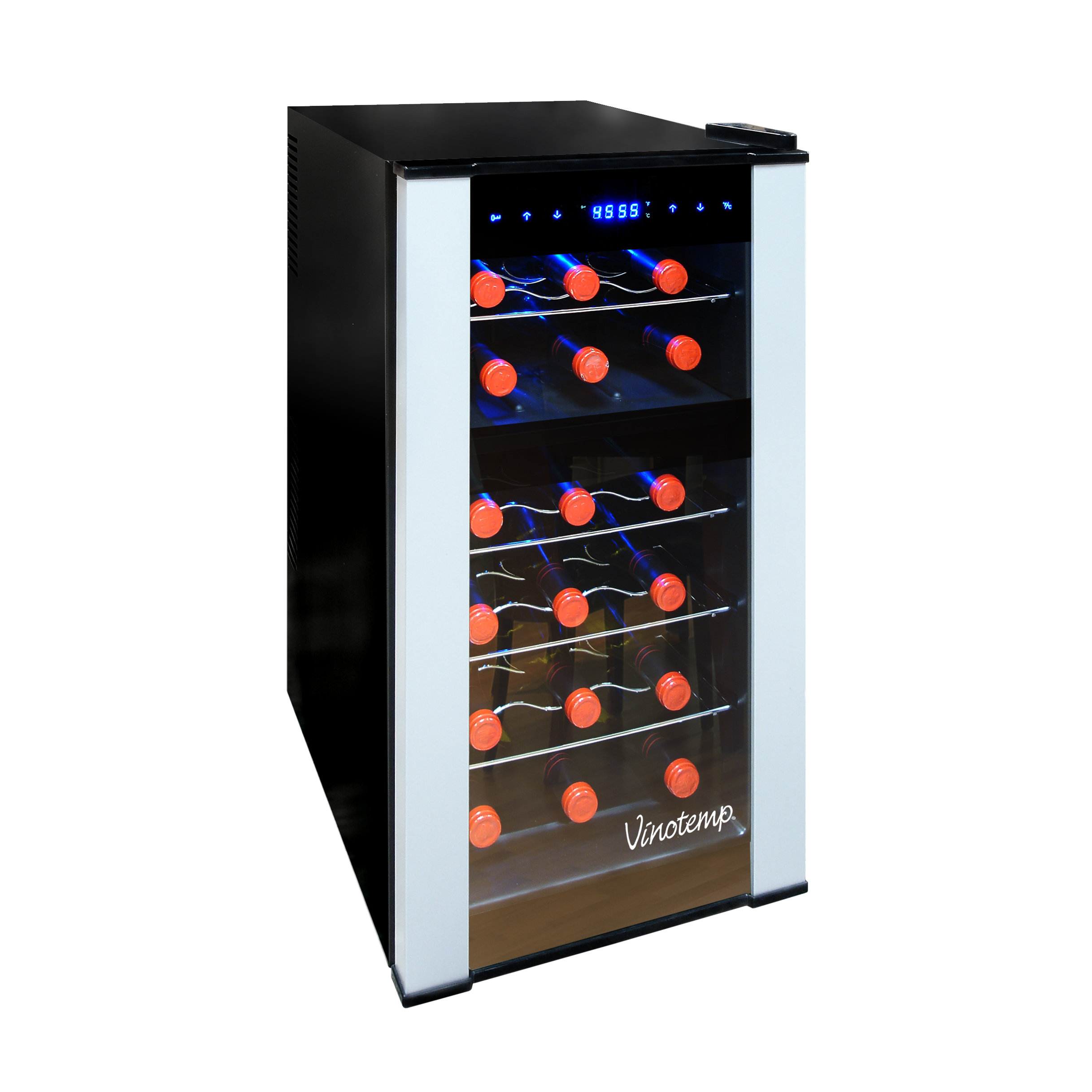 Vinotemp 18 Bottle Dual Zone Freestanding Wine Refrigerator & Reviews