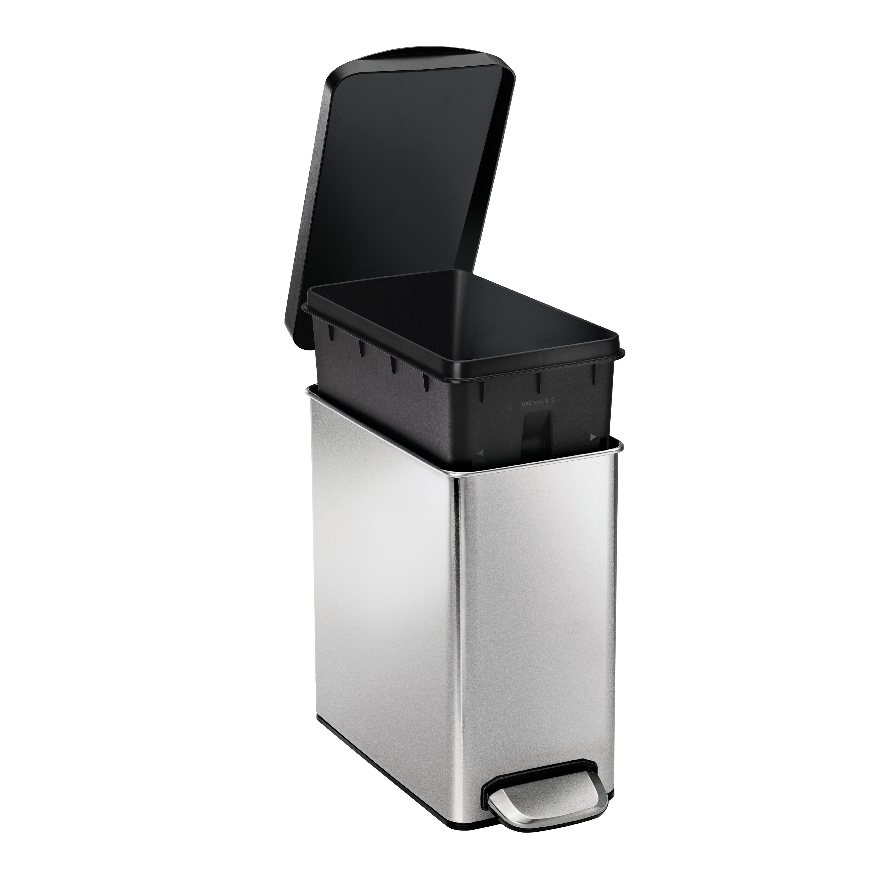 simplehuman Profile 2.6 Gallon Step-On Stainless Steel Trash Can