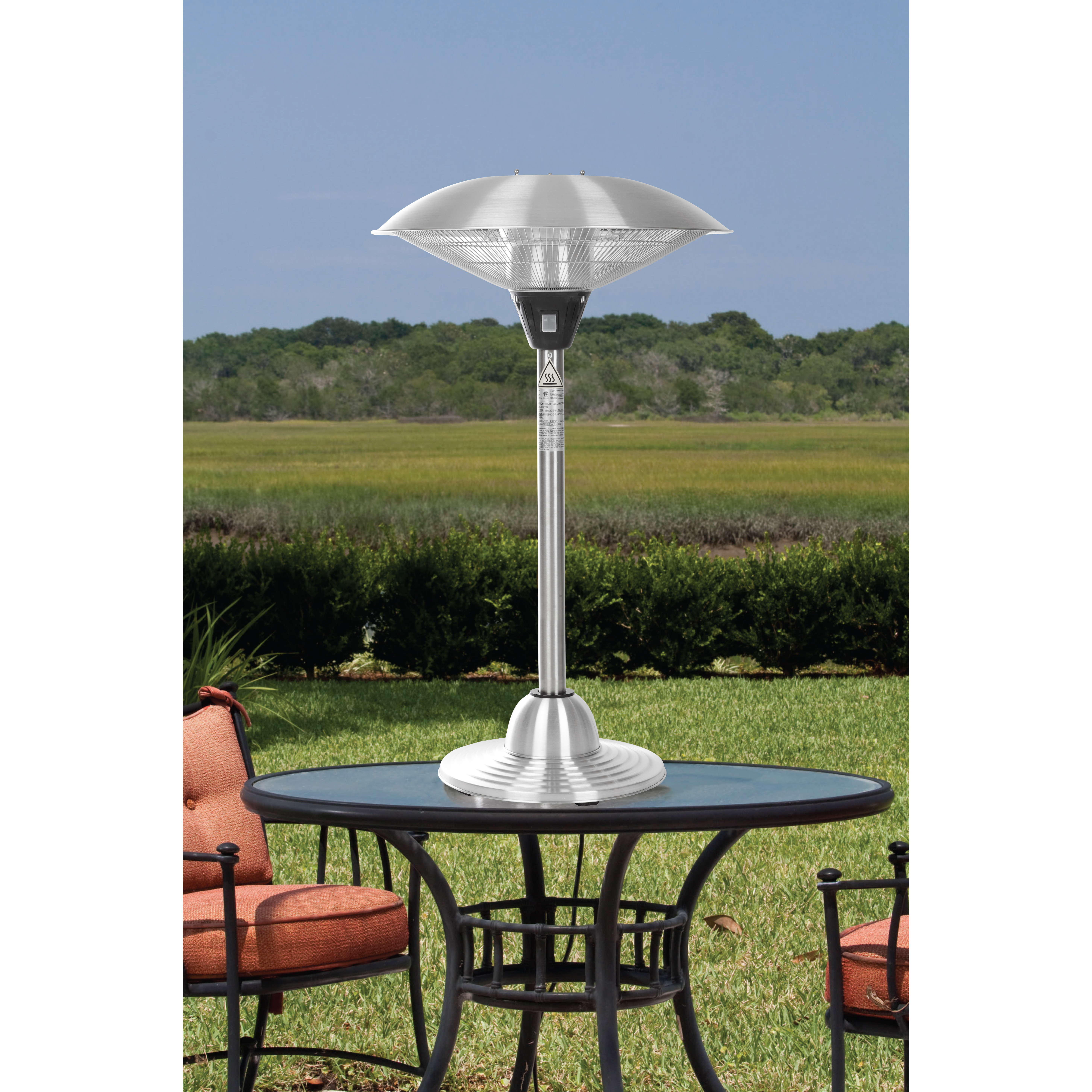 Fire Sense Stainless Steel Tabletop Electric Halogen Patio Heater Fire Sense Stainless Steel Tabletop Electric Halogen Patio Heater