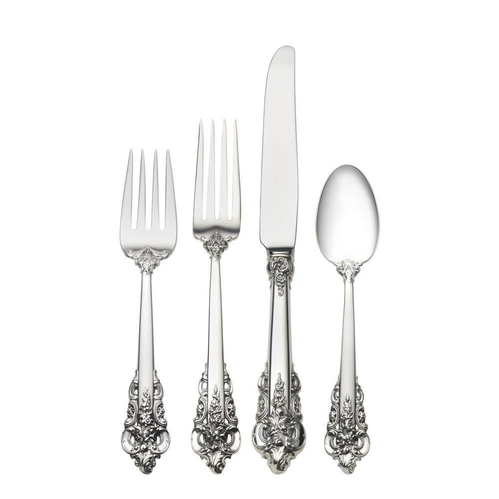 Wallace Sterling Silver Grande Baroque 4 Piece Dinner Flatware Set