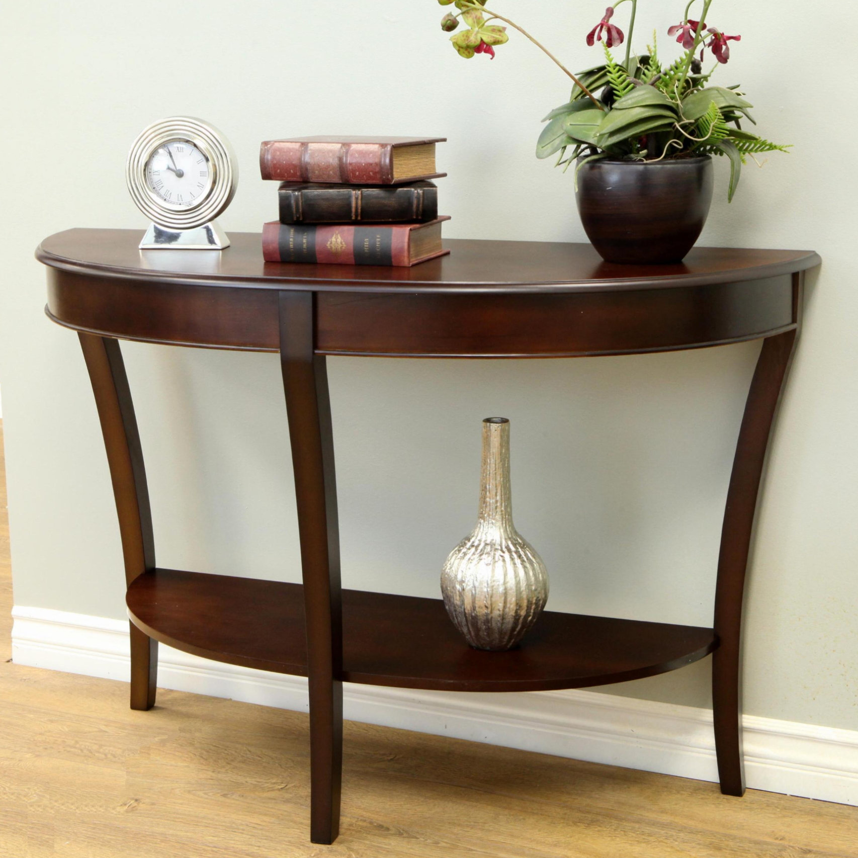 Three Posts Hickory Half Round Console Table Reviews Wayfair Three Posts Trade Hickory Half Round Console Table