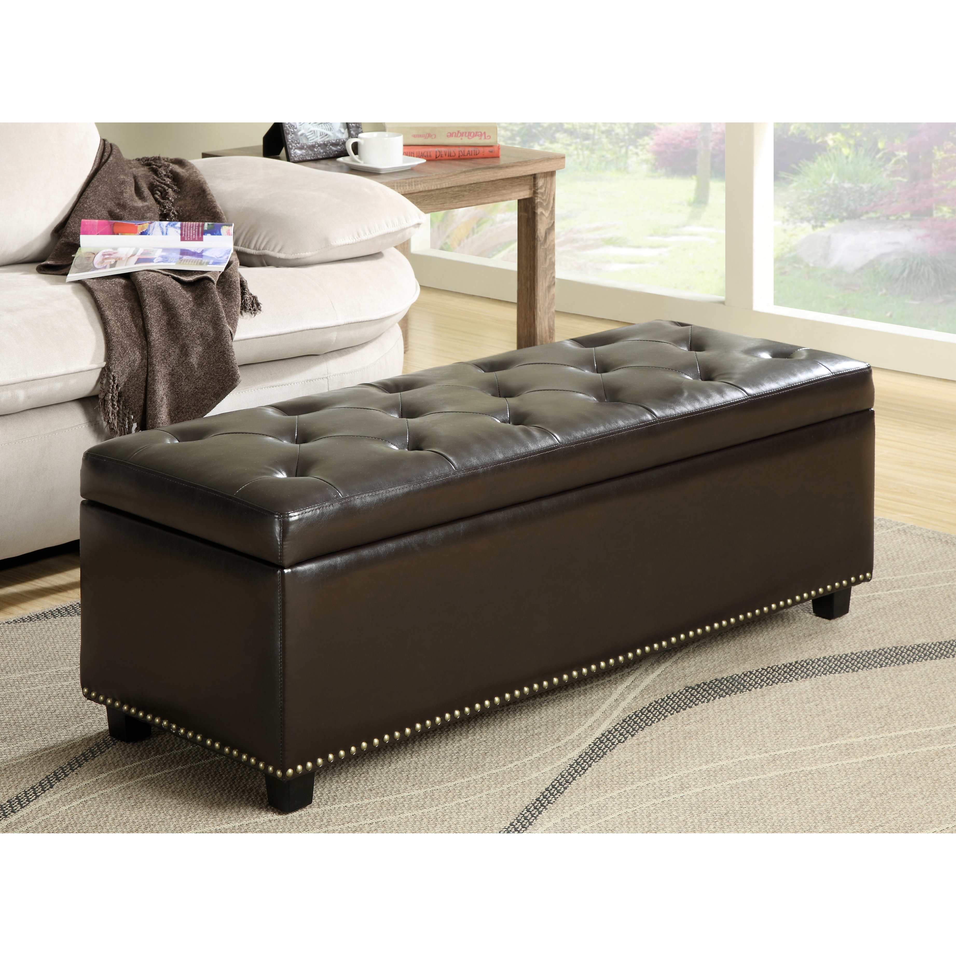 Simpli Home Hamilton Upholstered Storage Ottoman & Reviews Wayfair