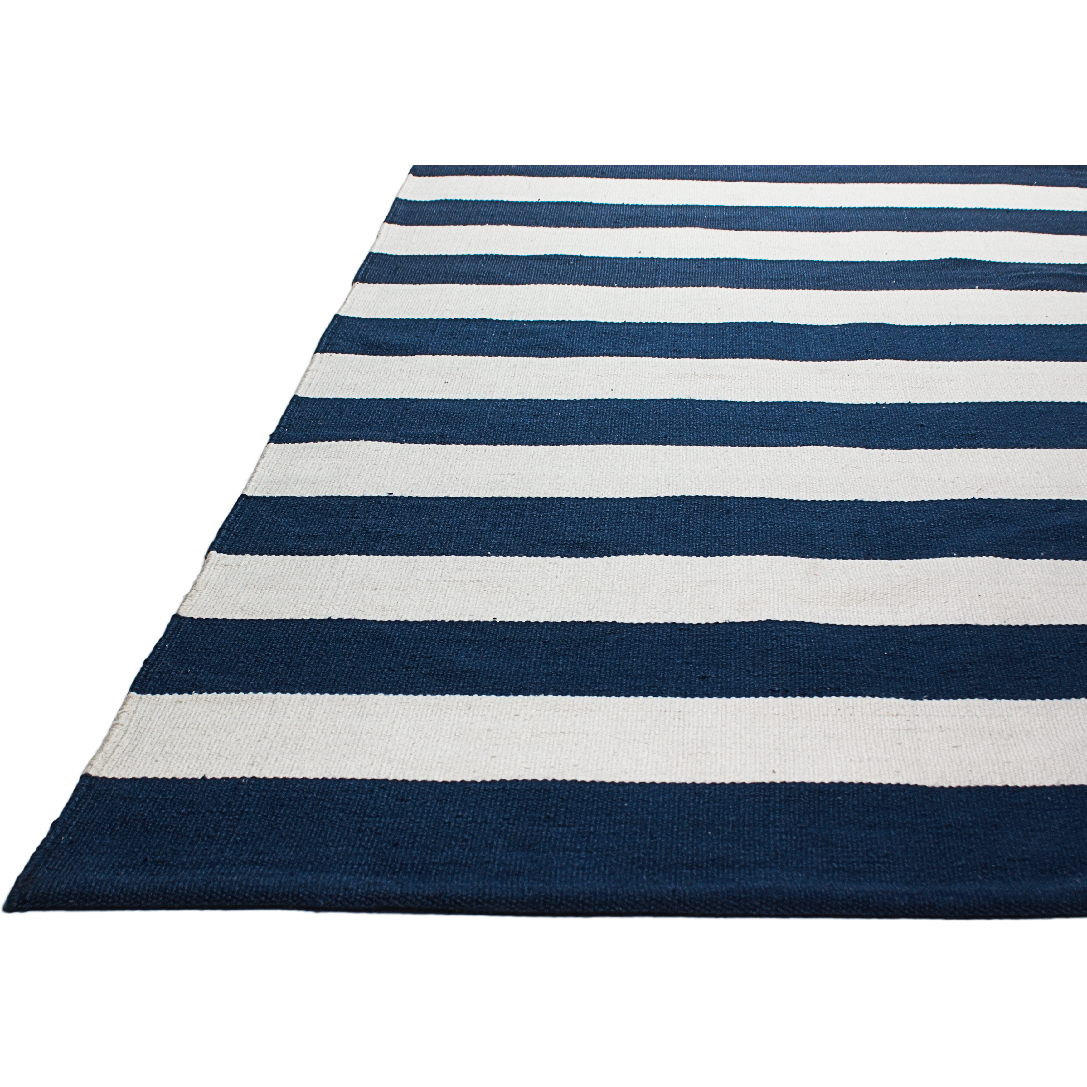 Fab Habitat Nantucket Striped Blue & White Indoor/Outdoor Area Rug
