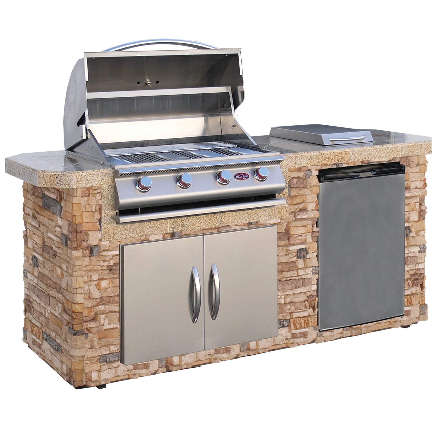 CalFlame 4 Burner Built In Propane Gas Grill With Cabinet Wayfair Ca   CalFlame 4 Burner Built In Propane Gas Grill With Cabinet 