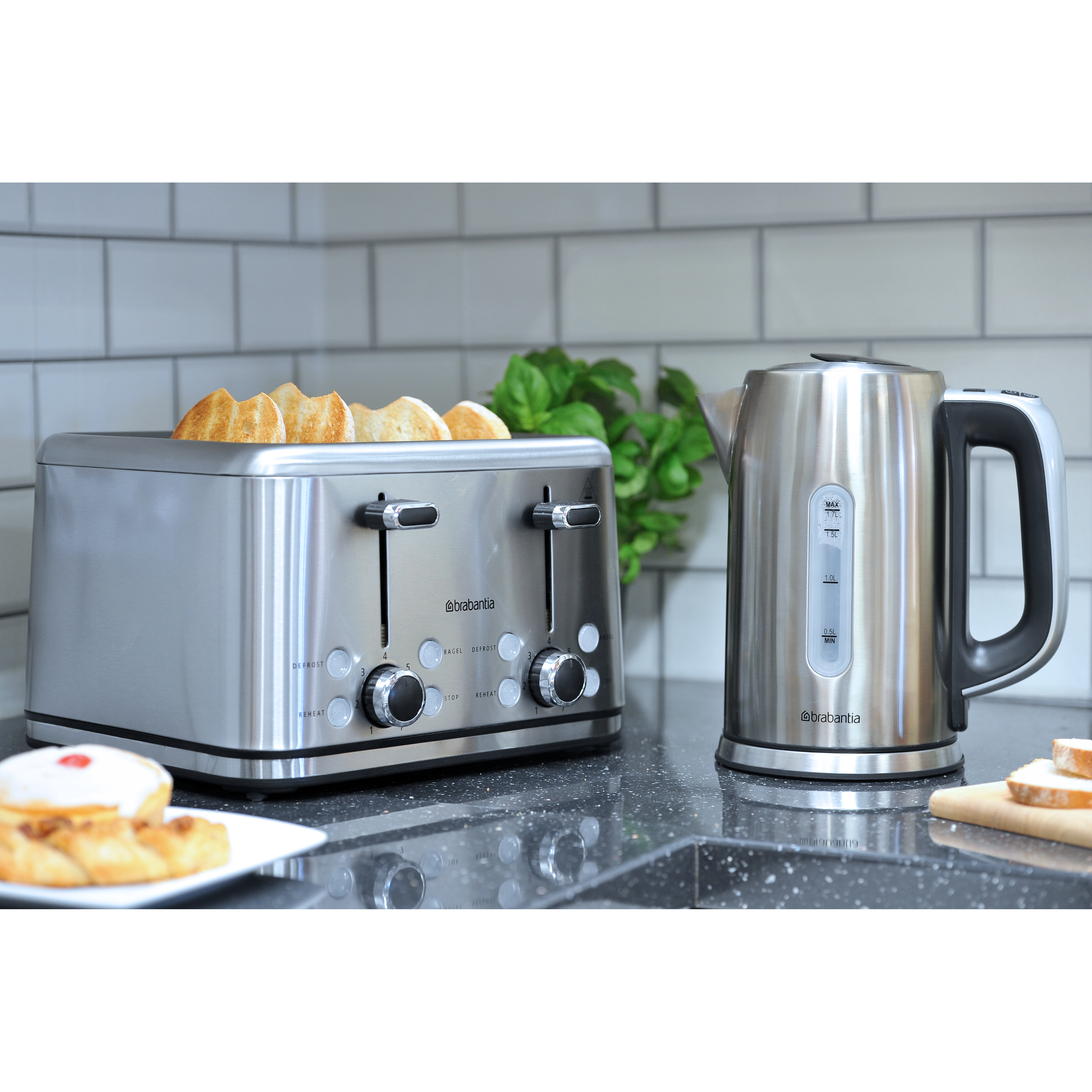 Brabantia 4 Slice Toaster and Kettle Breakfast Set with Digital Temperature Control Wayfair.co.uk