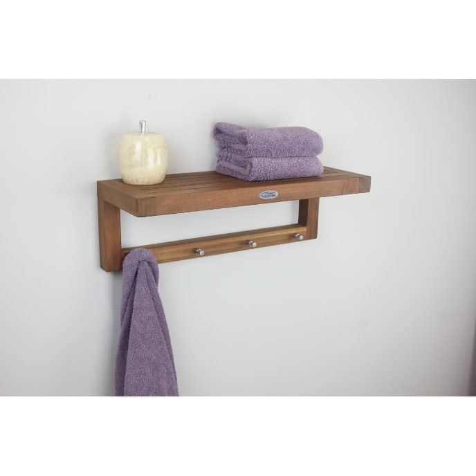 Aqua Teak Spa 24 W Bathroom Shelf Reviews Wayfair Aqua Teak Spa 24 Quot W Bathroom Shelf