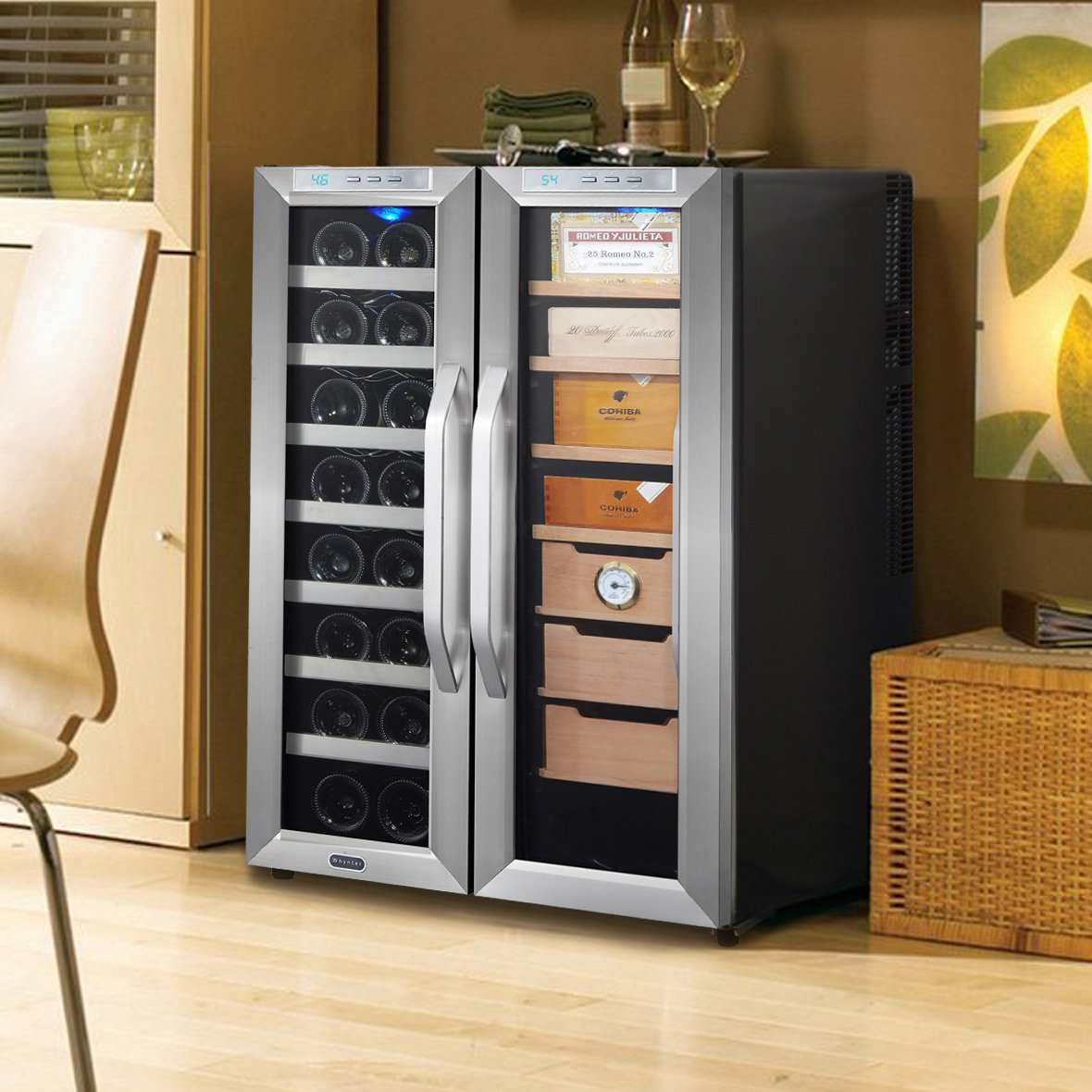 Whynter 16 Bottle Dual Zone Freestanding Wine Refrigerator / Cigar