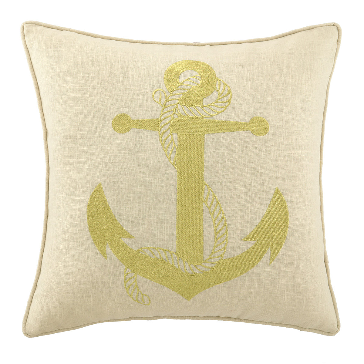 D.L. Rhein Anchor Embroidered Decorative Linen Throw Pillow Wayfair.ca