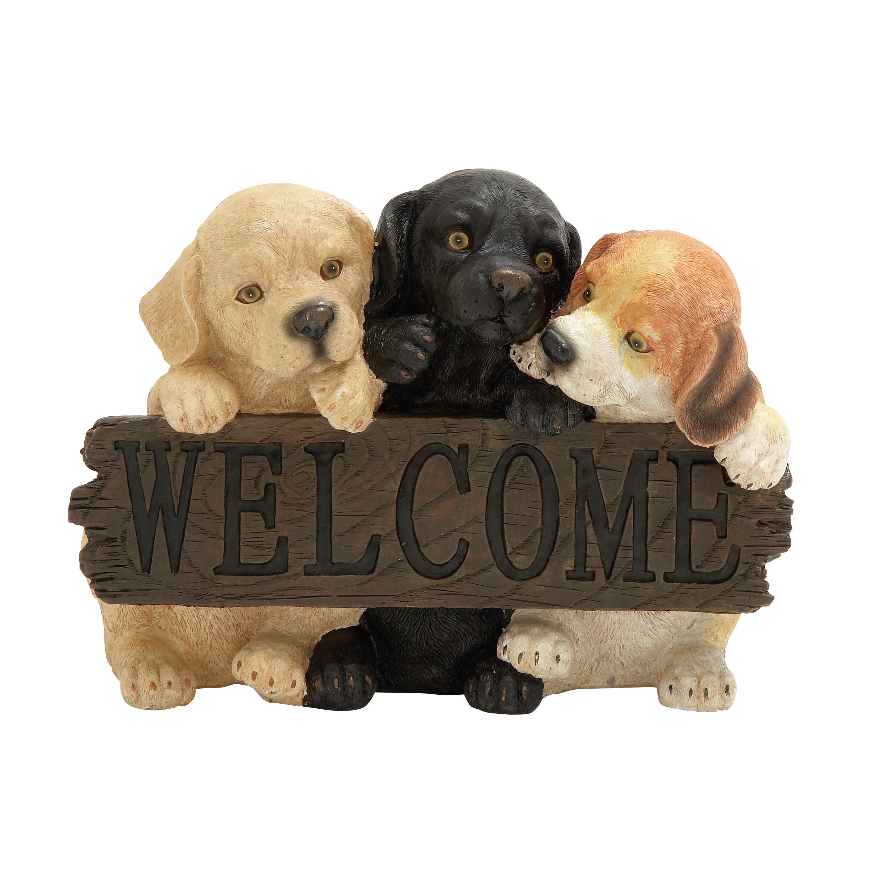 outdoor dog welcome statue