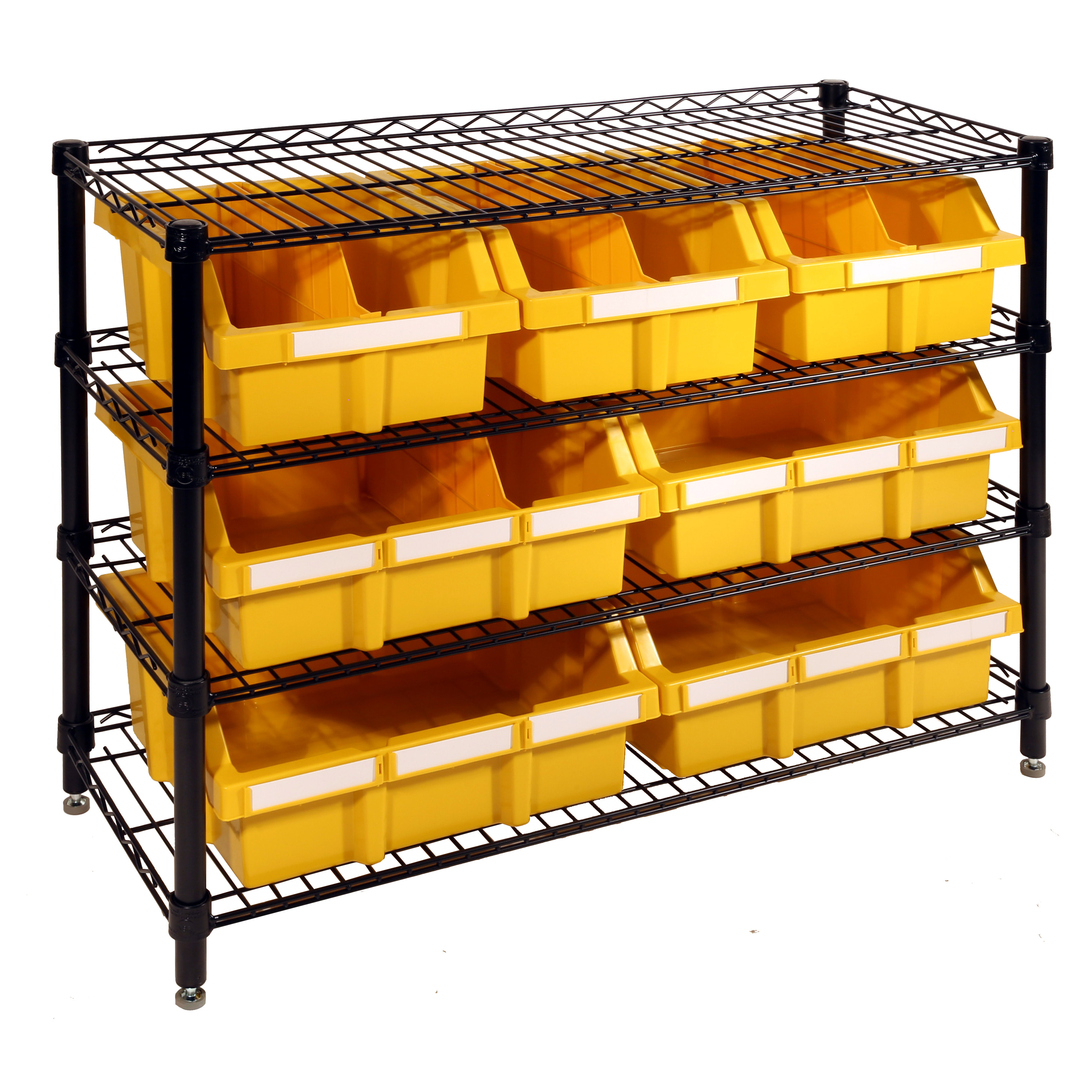 Seville Classics 30" H 4 Shelf Commercial Bin Rack System & Reviews