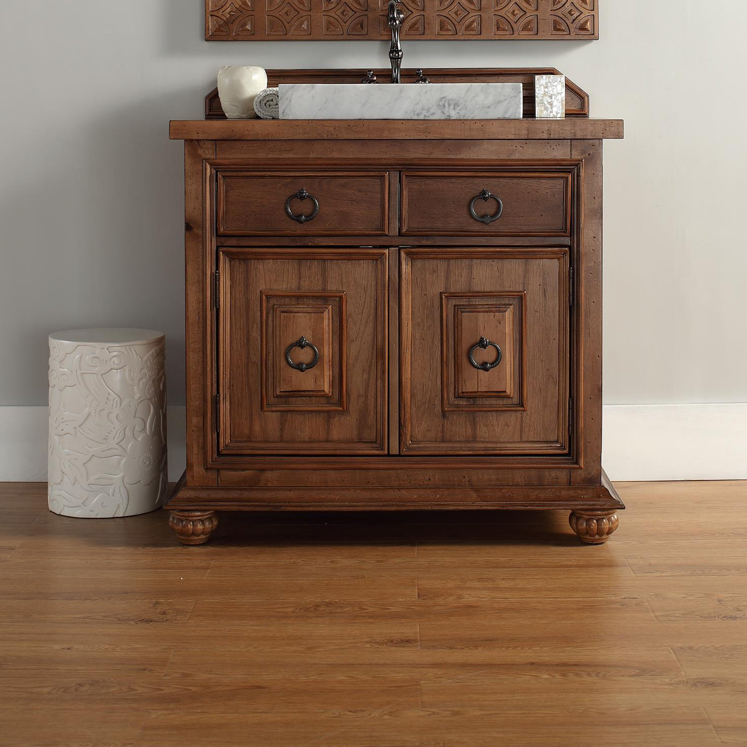 James Martin Furniture Mykonos 36" Single Cinnamon Bathroom Vanity Set