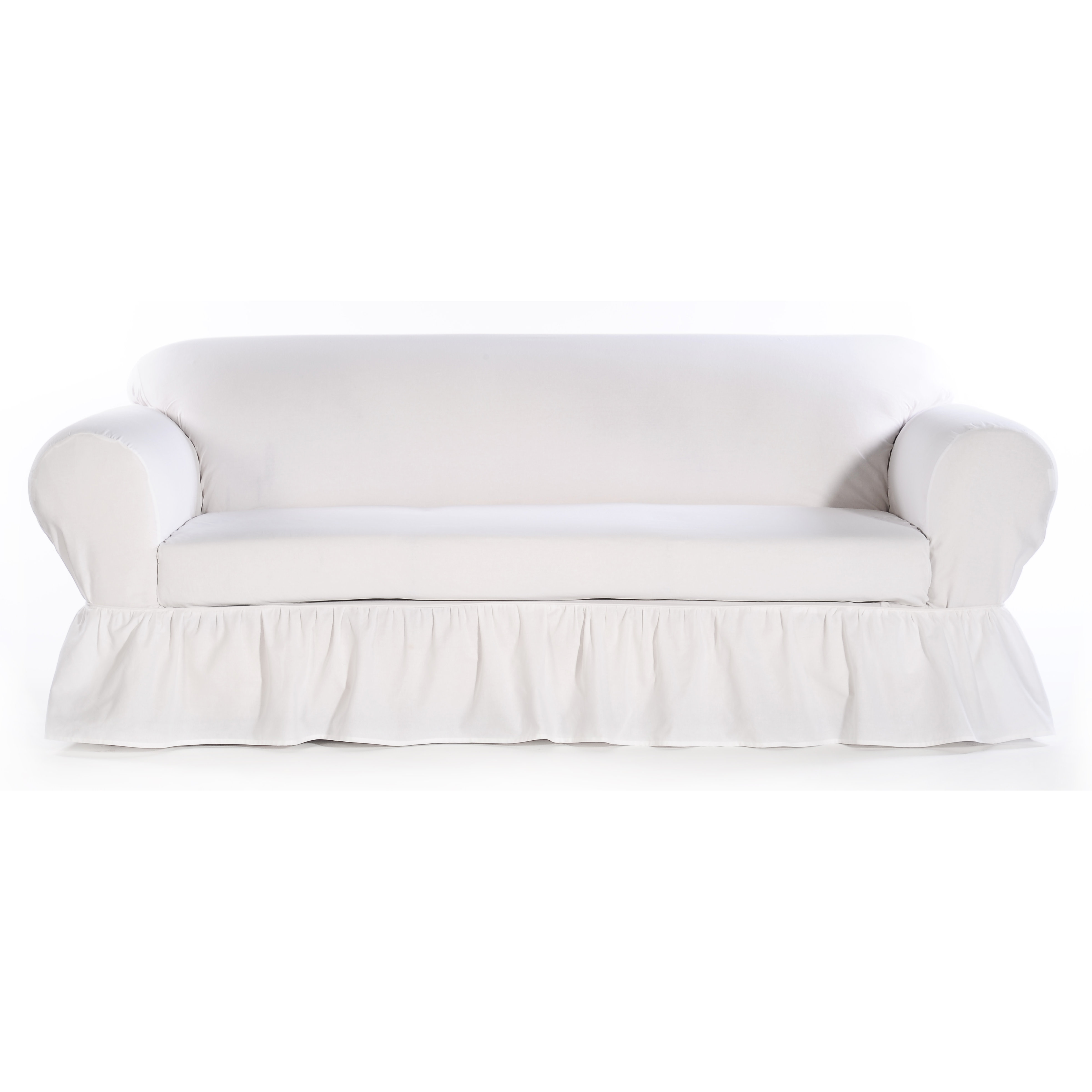 Slipcovers You Ll Love Wayfair Shabby Sofa Skirted Box Cushion Slipcover
