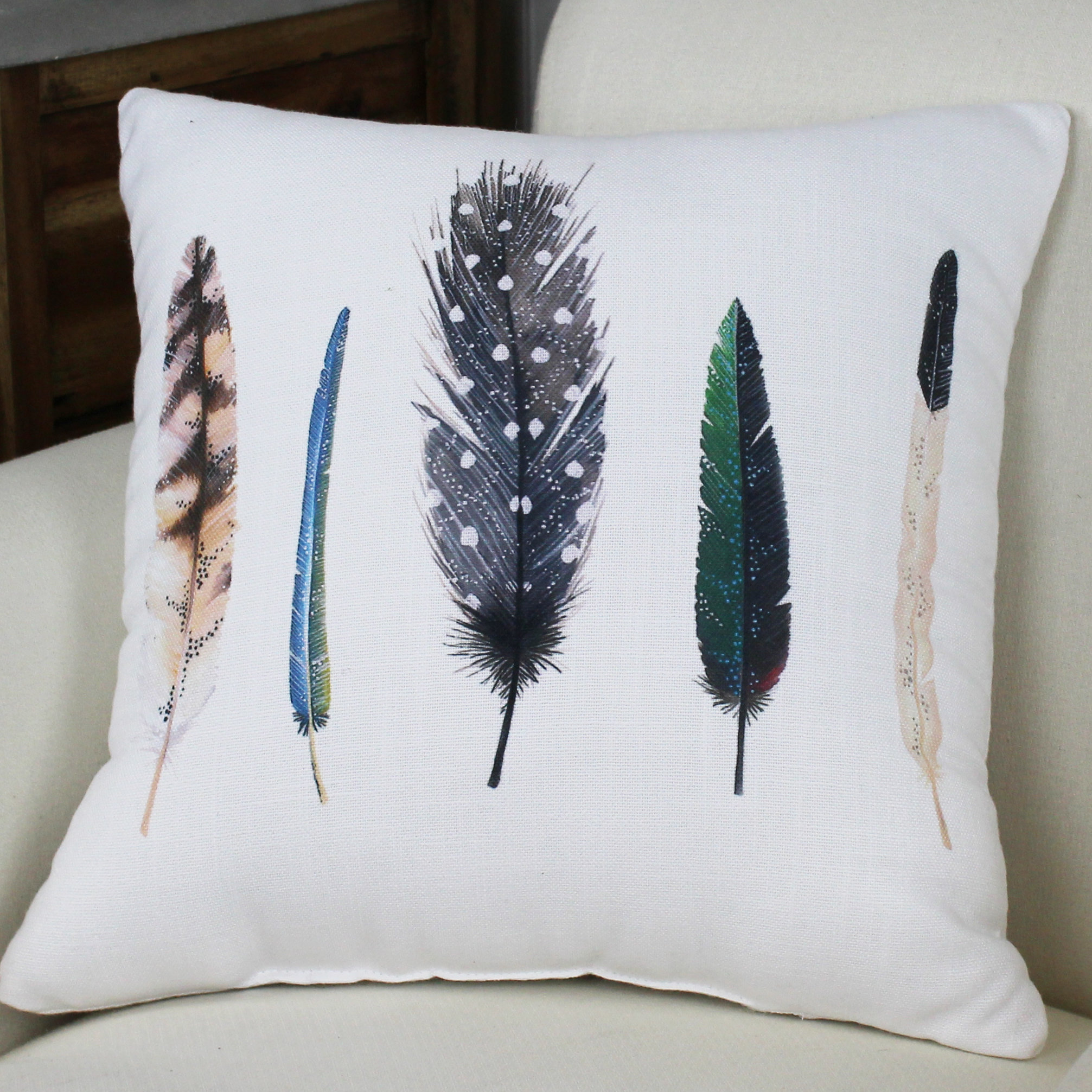 One Bella Casa Feathers Throw Pillow & Reviews Wayfair