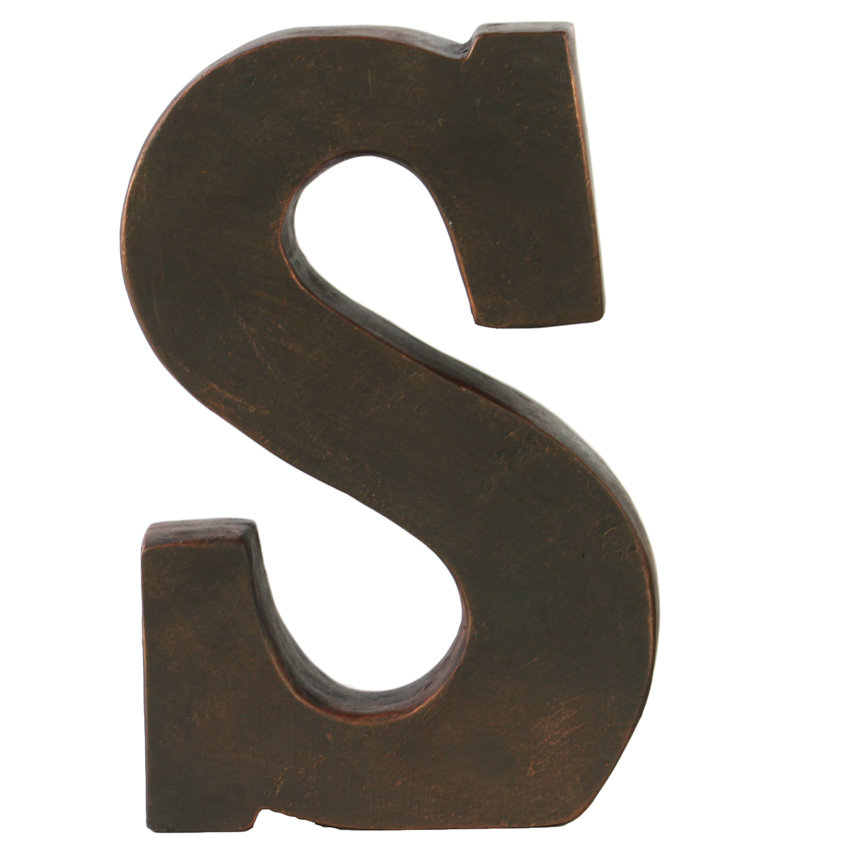 Urban Trends Fiberstone Alphabet Tabletop Decor "S" Letter Block