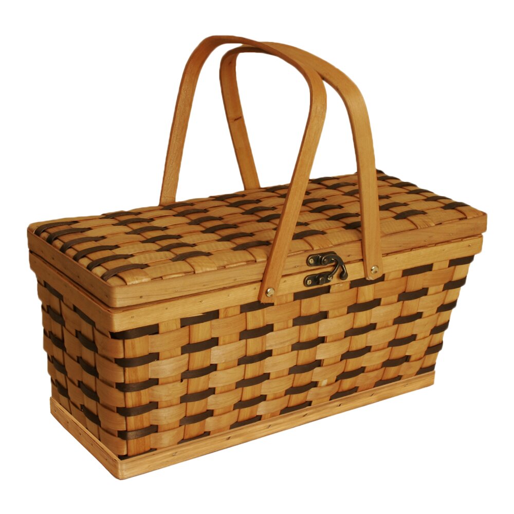 WaldImports Tuscana Wooden Weave Picnic Basket | Wayfair