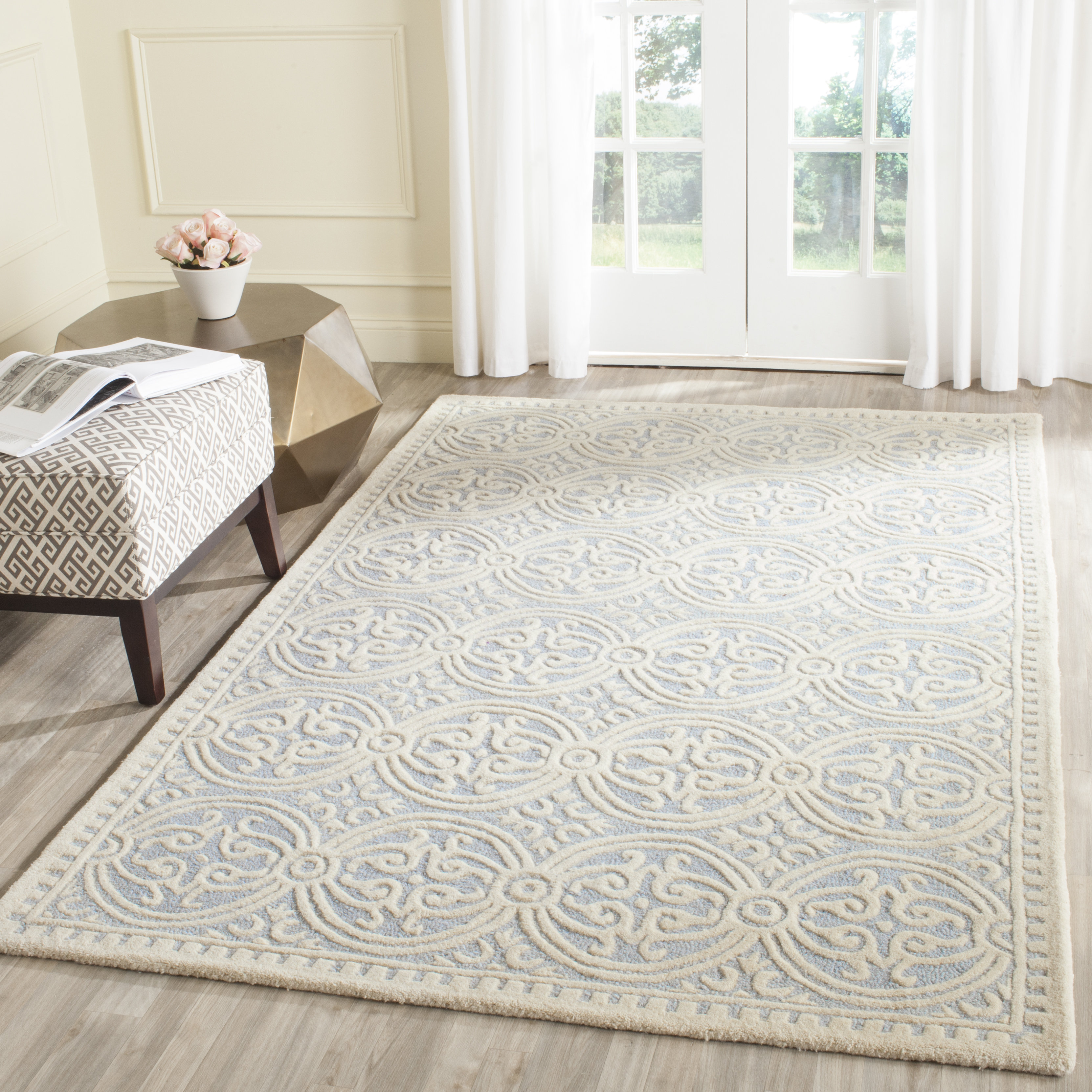 Safavieh Palmer Light Blue/Ivory Area Rug & Reviews Wayfair.co.uk
