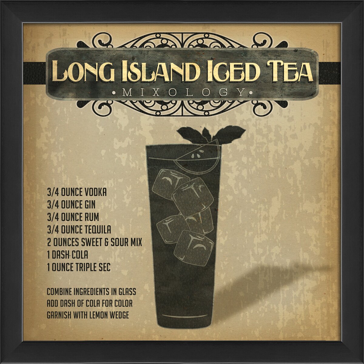 The Artwork Factory Long Island Iced Tea Mixology Framed ...