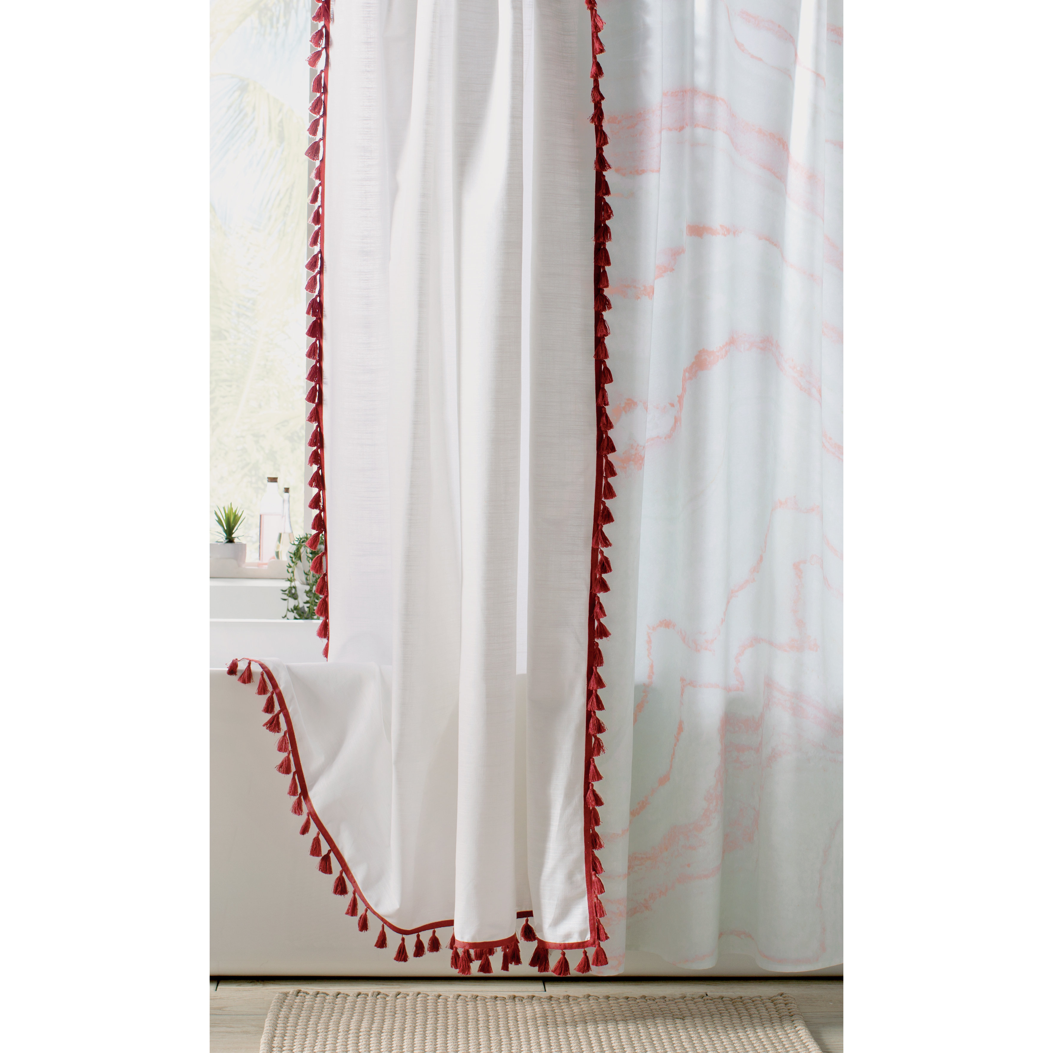 100 Cotton Tassel Shower Curtain & Reviews AllModern