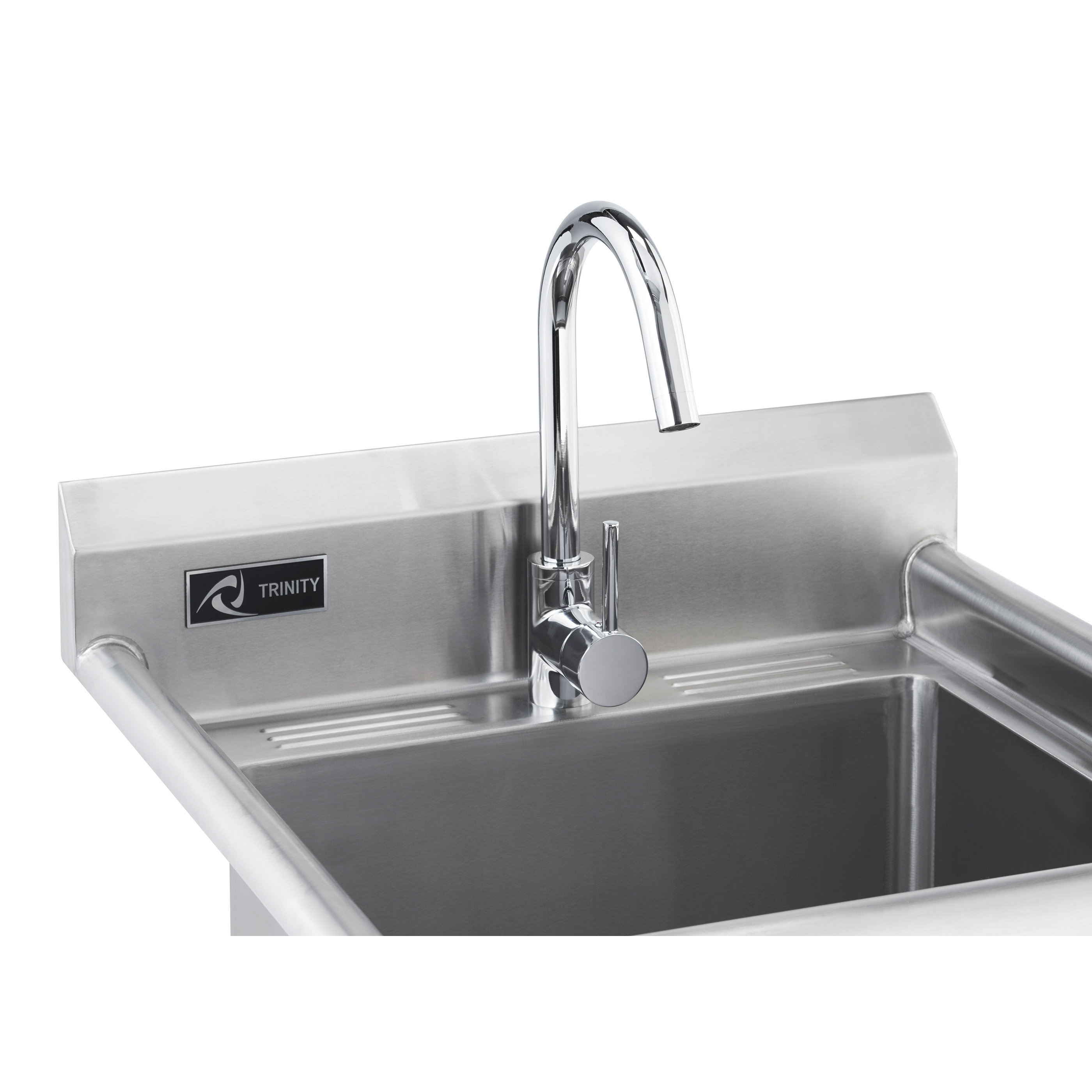 Trinity 23 X 23 Single Stainless Steel Utility Sink With Faucet 